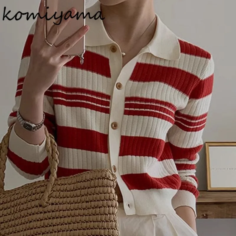 Hit Color Stripe 2025 Woman Cardigan Single Breasted Ropa Mujer Long Sleeve Outerwears Vintage Simple Sweater Korean Cardigans
Hit Color Stripe 2025 Woman Cardigan Single Breasted Ropa Mujer Long Sleeve Outerwears Vintage Simple Sweater Korean Cardigans