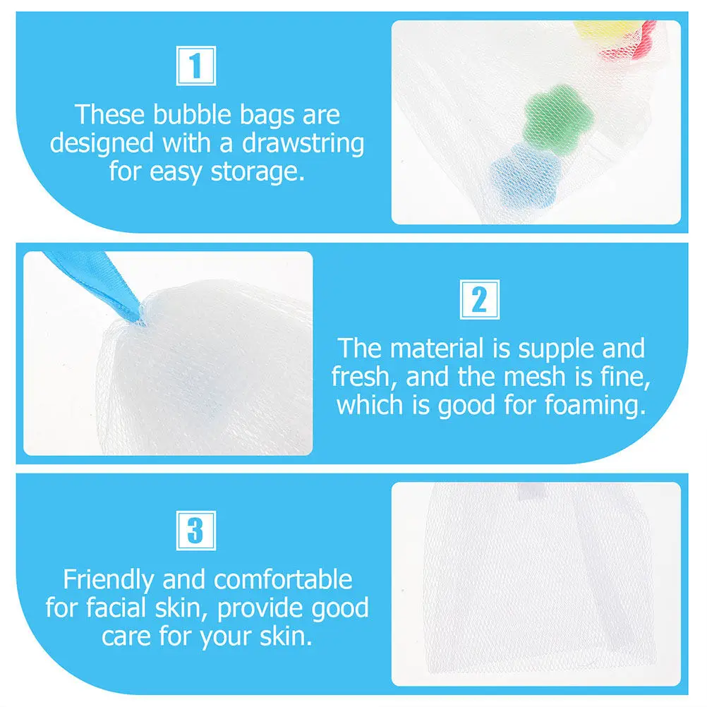 4Pcs Facial Foaming Nets High-Grade Exfoliating Soap Mesh Bags for Face Cleaning Gentle Skin Massage Bright Smooth Skin Soap
4Pcs Facial Foaming Nets High-Grade Exfoliating Soap Mesh Bags for Face Cleaning Gentle Skin Massage Bright Smooth Skin Soap