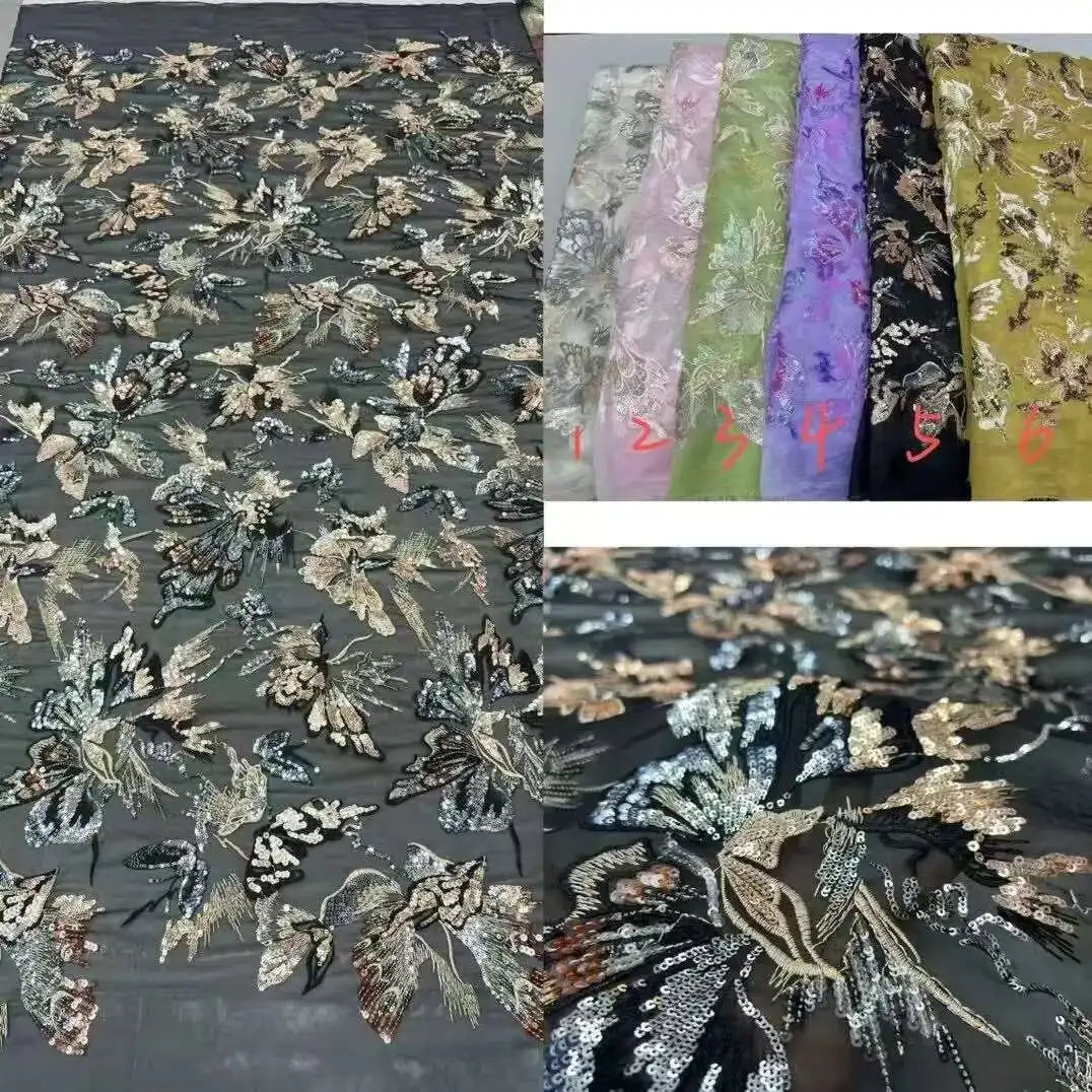Latest Sequin Lace Fabric African Lace Fabric 5 Yards Black Tulle Lace Sequence Embroidery Lace For Wedding Dress
Latest Sequin Lace Fabric African Lace Fabric 5 Yards Black Tulle Lace Sequence Embroidery Lace For Wedding Dress