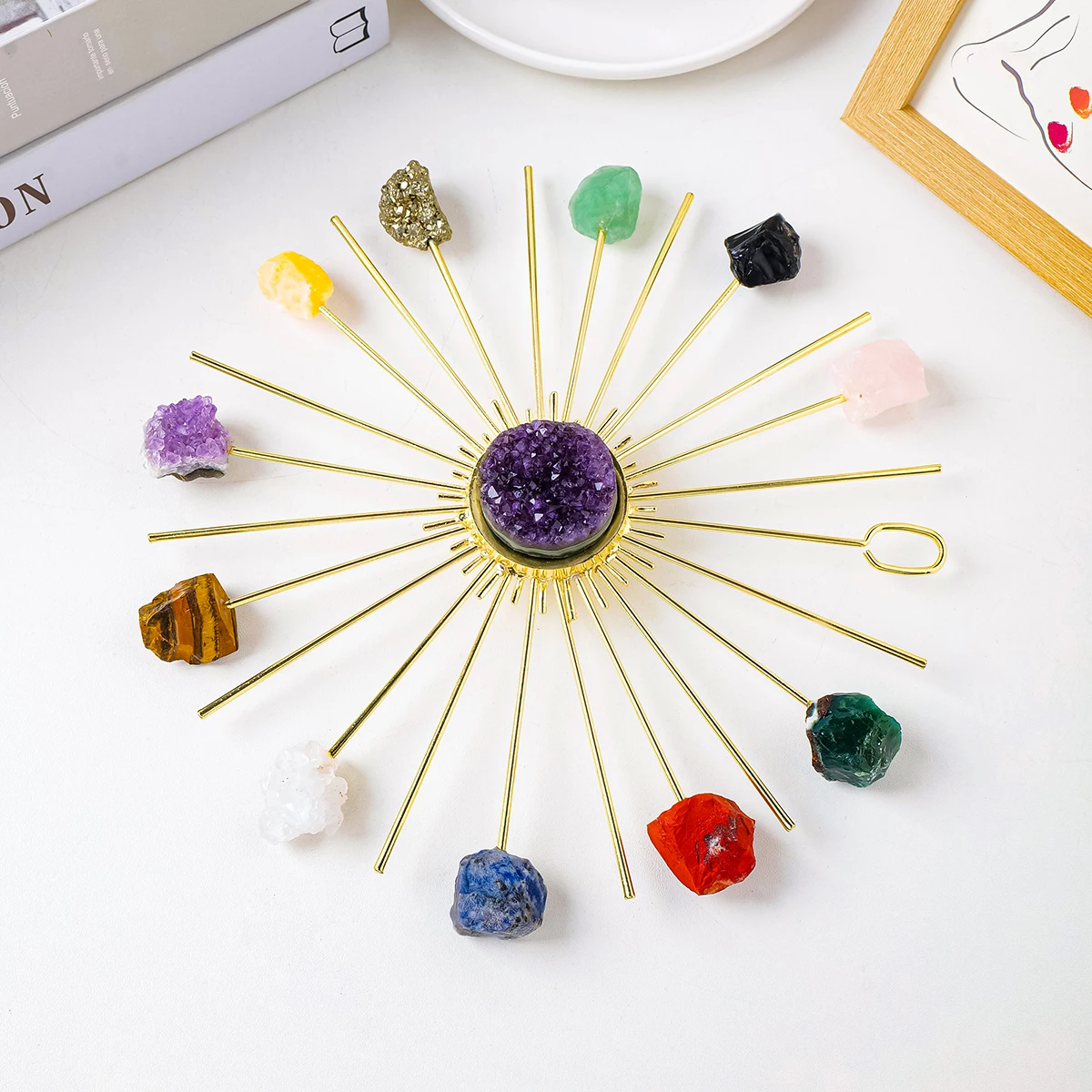 1pc Natural Crystal Sunflower Ornament European Home Wall Energy Feng Shui Decoration Hanging Holiday Gift
1pc Natural Crystal Sunflower Ornament European Home Wall Energy Feng Shui Decoration Hanging Holiday Gift