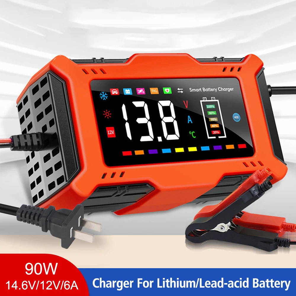 Pulse Repair For Lead Acid / Lithium Iron Battery 110V/240V Input EU US Plug Car Battery Charger 90W 14.6V/12V 6A
Pulse Repair For Lead Acid / Lithium Iron Battery 110V/240V Input EU US Plug Car Battery Charger 90W 14.6V/12V 6A