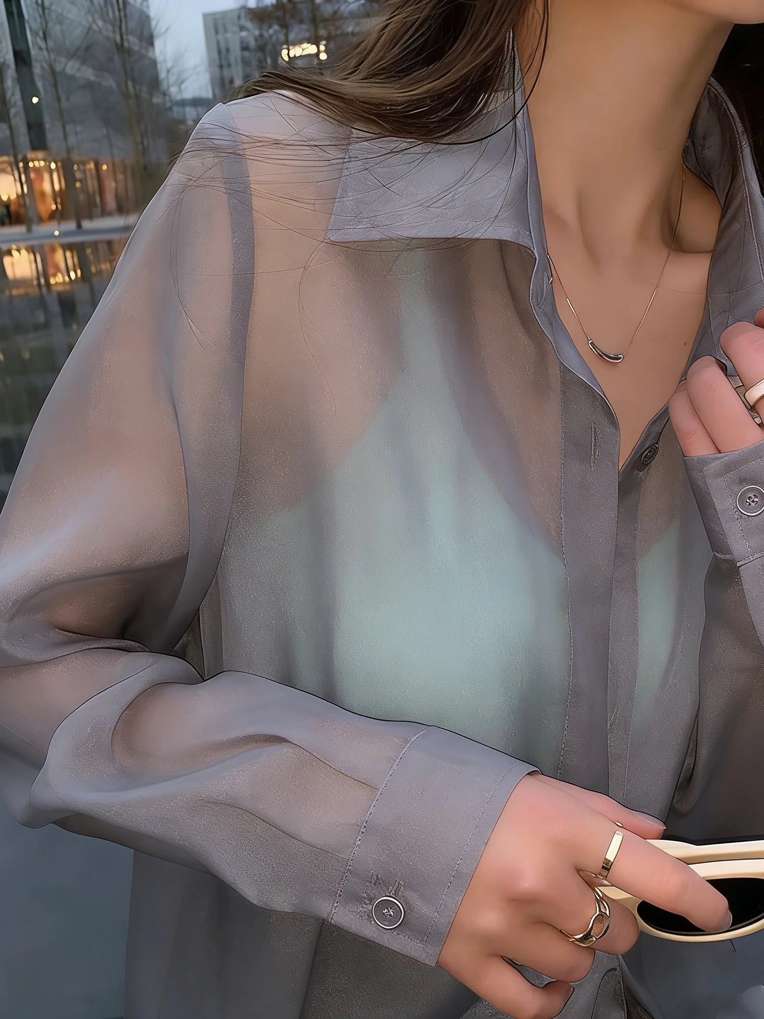 Sun Protection Fashion Shirt Women's Summer Thin Long Sleeve Pearl Sand Color Block Mid-Length Open Cardigan Outerwear
Sun Protection Fashion Shirt Women's Summer Thin Long Sleeve Pearl Sand Color Block Mid-Length Open Cardigan Outerwear