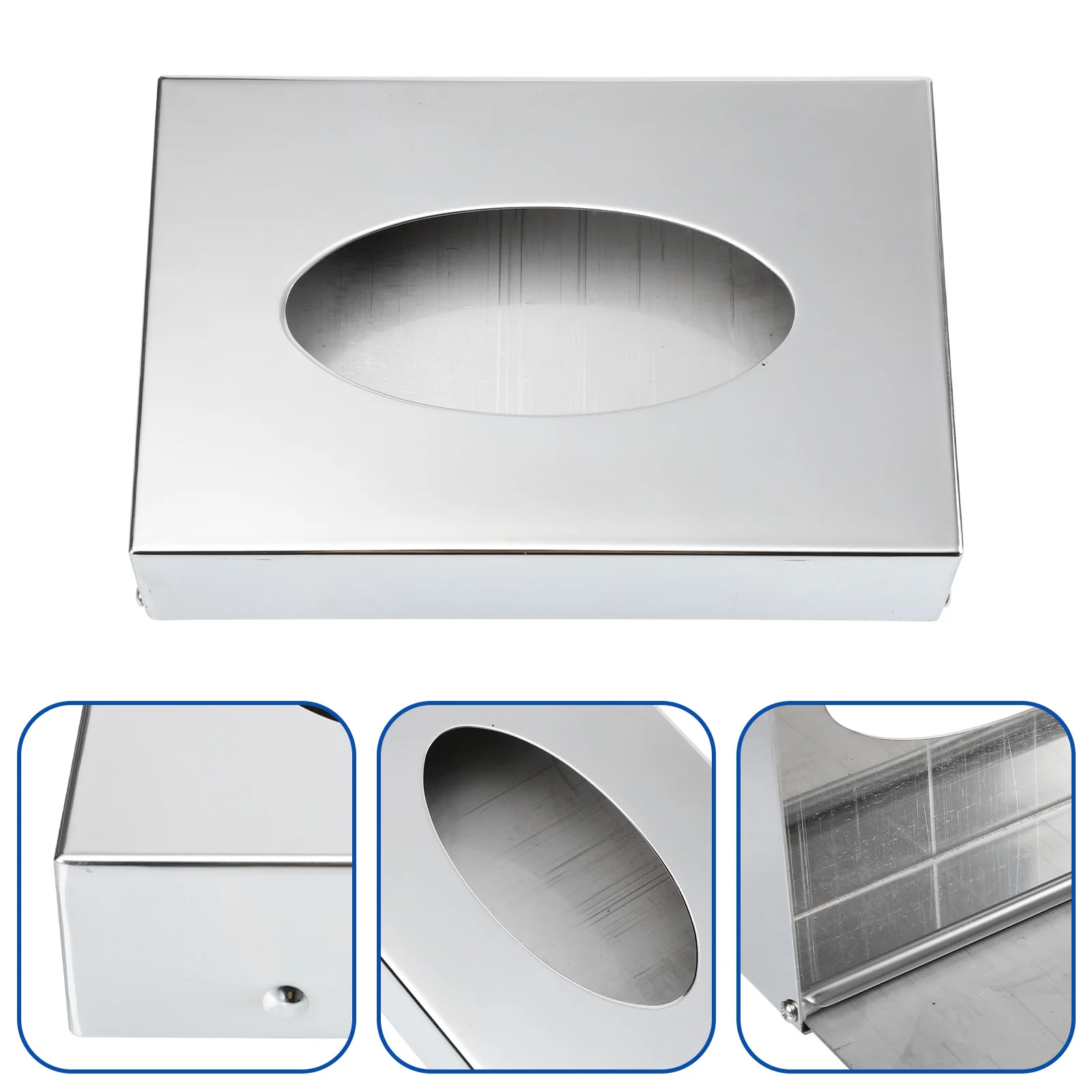 1pc Stainless Steel Mirror Tissue Holder Waterproof Wall Mountable Desktop Paper Box With Toothed Edge For Home Hotel Use
1pc Stainless Steel Mirror Tissue Holder Waterproof Wall Mountable Desktop Paper Box With Toothed Edge For Home Hotel Use