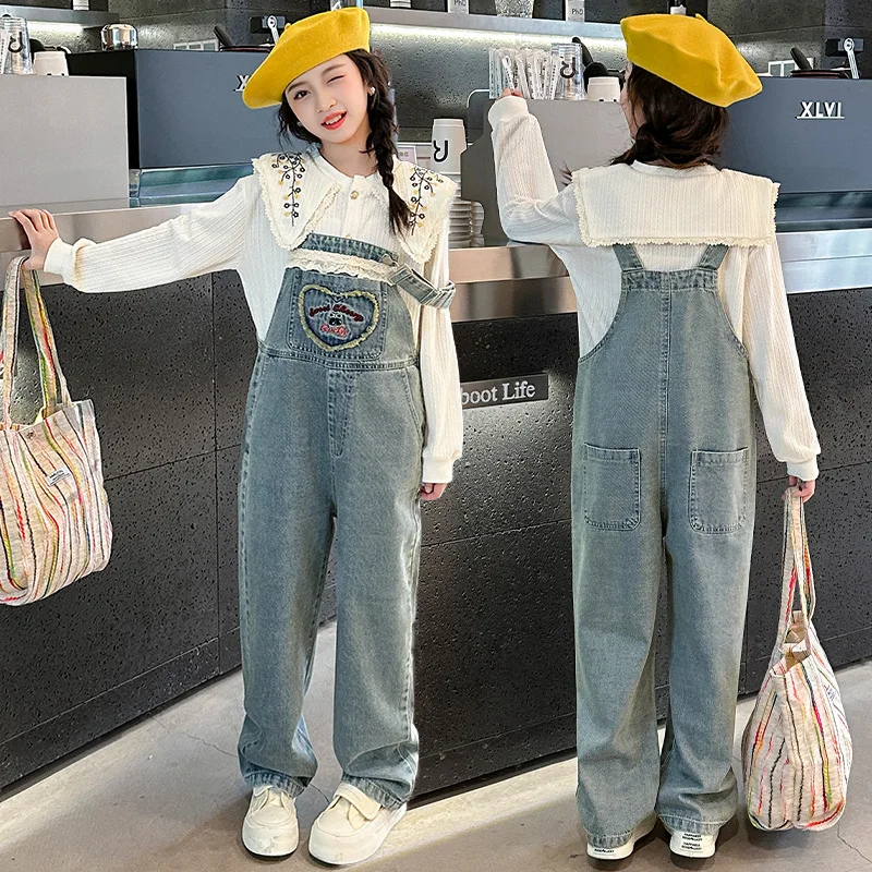 2025 Spring Children Denim Overalls For Girl Casual Straight Fit Denim Jumpsuit Teenage Kids Fashion Jeans with Straps From 5-14
2025 Spring Children Denim Overalls For Girl Casual Straight Fit Denim Jumpsuit Teenage Kids Fashion Jeans with Straps From 5-14