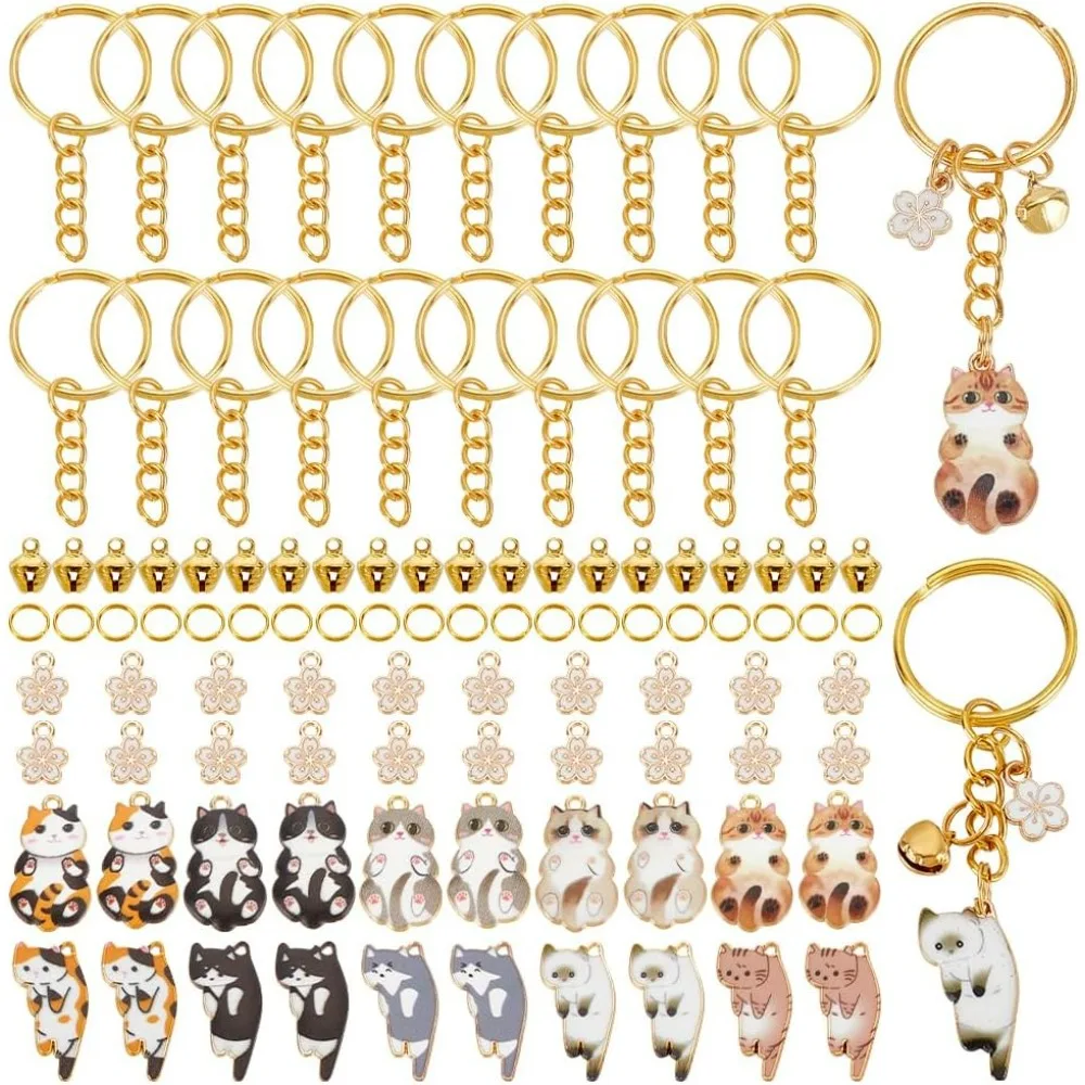 20 комплектов брелок с милым котом, набор для изготовления ключей «сделай сам», цветочный брелок, кавайный металлический брелок с 20 подвесками в виде колокольчиков, 20 шт., сплит
20 комплектов брелок с милым котом, набор для изготовления ключей «сделай сам», цветочный брелок, кавайный металлический брелок с 20 подвесками в виде колокольчиков, 20 шт., сплит