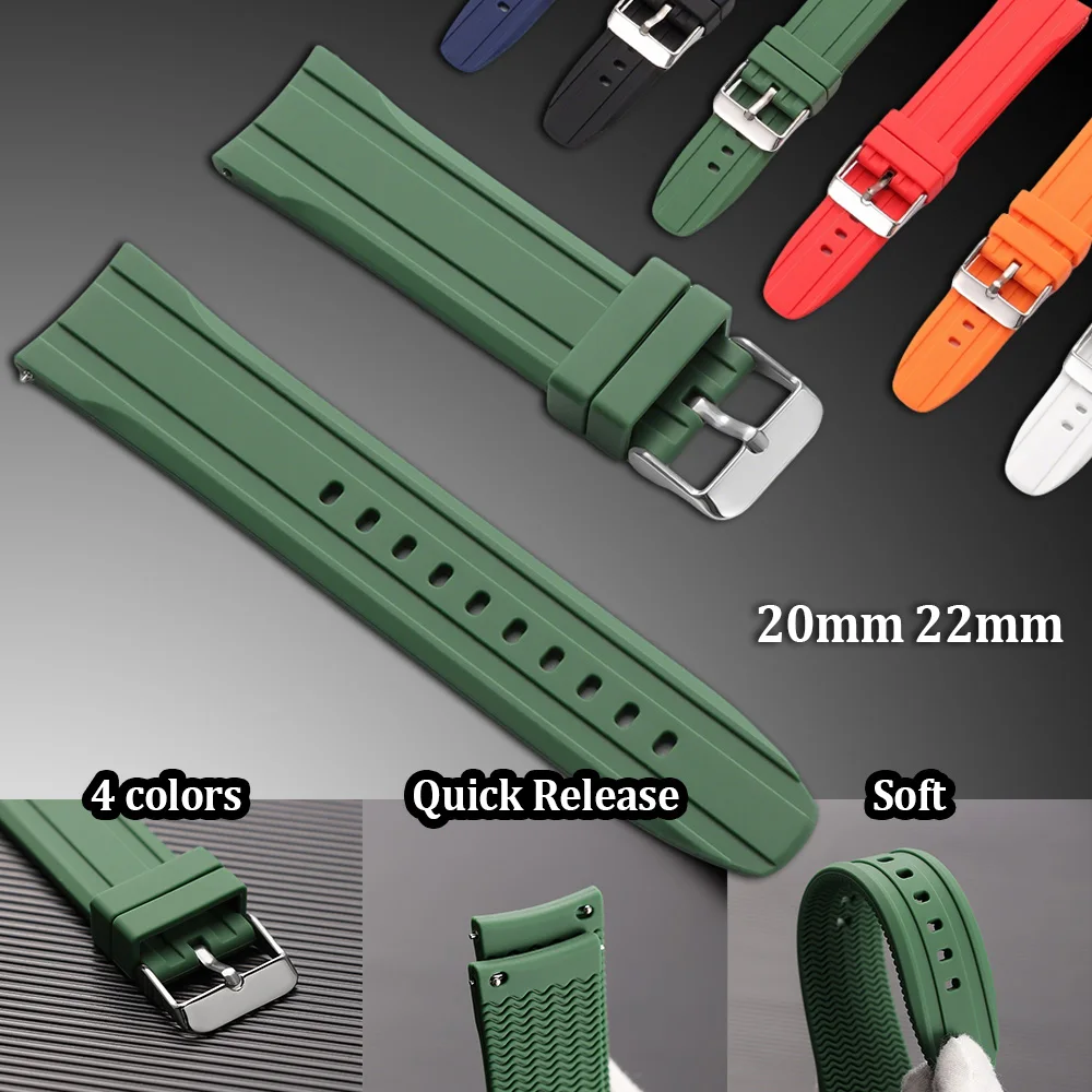 Silicone Watch Band 20mm 22mm Sport Watrproof Rubber Strap for Rolex for Seiko Quick Release Watch Replacement Watchband
Silicone Watch Band 20mm 22mm Sport Watrproof Rubber Strap for Rolex for Seiko Quick Release Watch Replacement Watchband