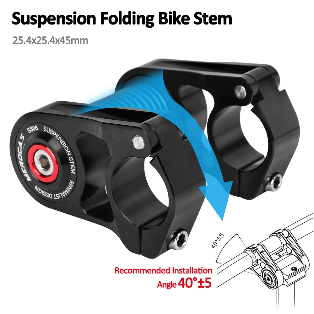 Folding Bicycle Stem Suspension 25.4x45mm Aluminum Alloy Bike Handlebar Stem for Dahon 412/SP8
Folding Bicycle Stem Suspension 25.4x45mm Aluminum Alloy Bike Handlebar Stem for Dahon 412/SP8