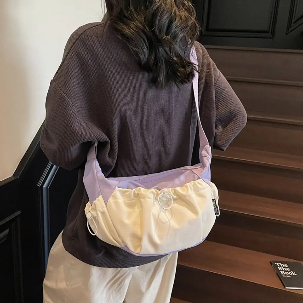 Contrast Color Nylon Crossbody Bag Underarm Solid Color Dumplings Shoulder Bag Luxury Drawstring Fashion Handbag Girls
Contrast Color Nylon Crossbody Bag Underarm Solid Color Dumplings Shoulder Bag Luxury Drawstring Fashion Handbag Girls