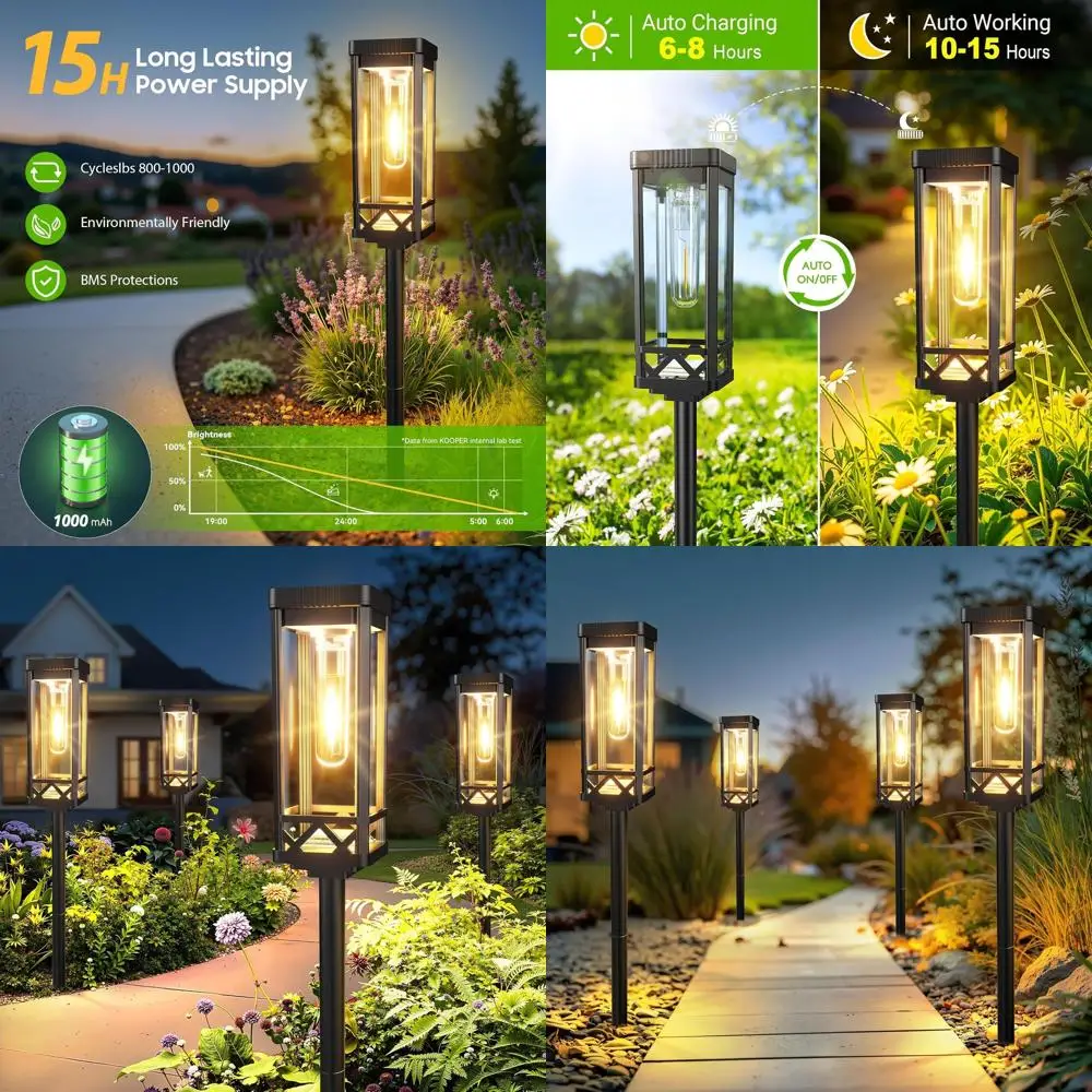 Яркие солнечные садовые фонари, комплект из 8 обновленных уличных дорожек, солнечная батарея для освещения до 15 часов
Яркие солнечные садовые фонари, комплект из 8 обновленных уличных дорожек, солнечная батарея для освещения до 15 часов