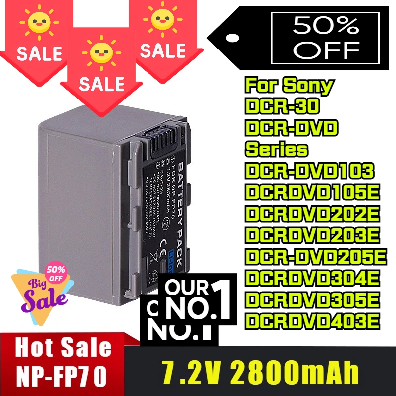 7.2V 2800mAh NP-FP70 Battery For Sony DCR-DVD103 105E 202E 203E 205E 305E 403E Battery
7.2V 2800mAh NP-FP70 Battery For Sony DCR-DVD103 105E 202E 203E 205E 305E 403E Battery