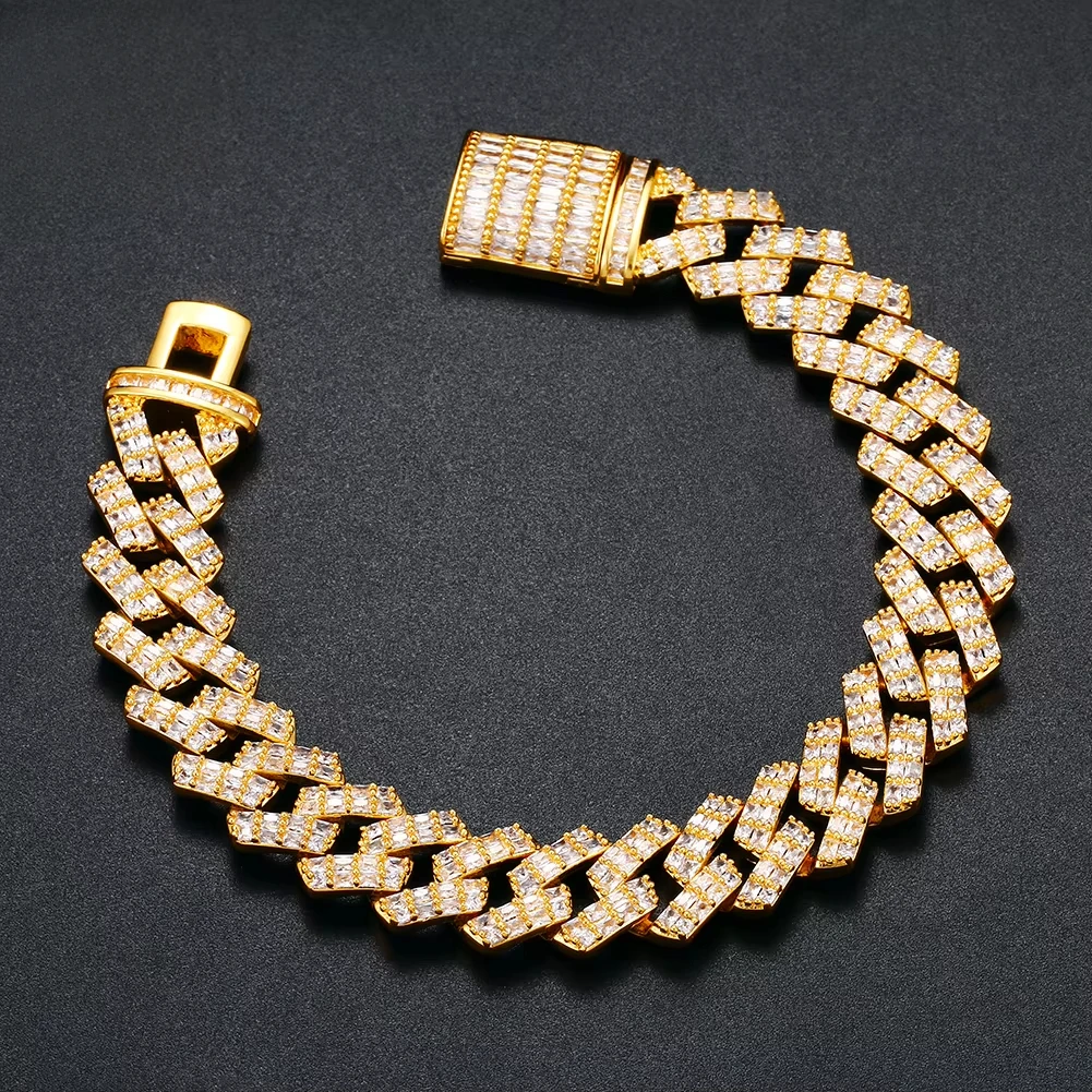 14mm Personalized Cuban Bracelet Gold Plated Baguette AAAAA CZ Iced Out Hip Hop Jewelry for Men
14mm Personalized Cuban Bracelet Gold Plated Baguette AAAAA CZ Iced Out Hip Hop Jewelry for Men