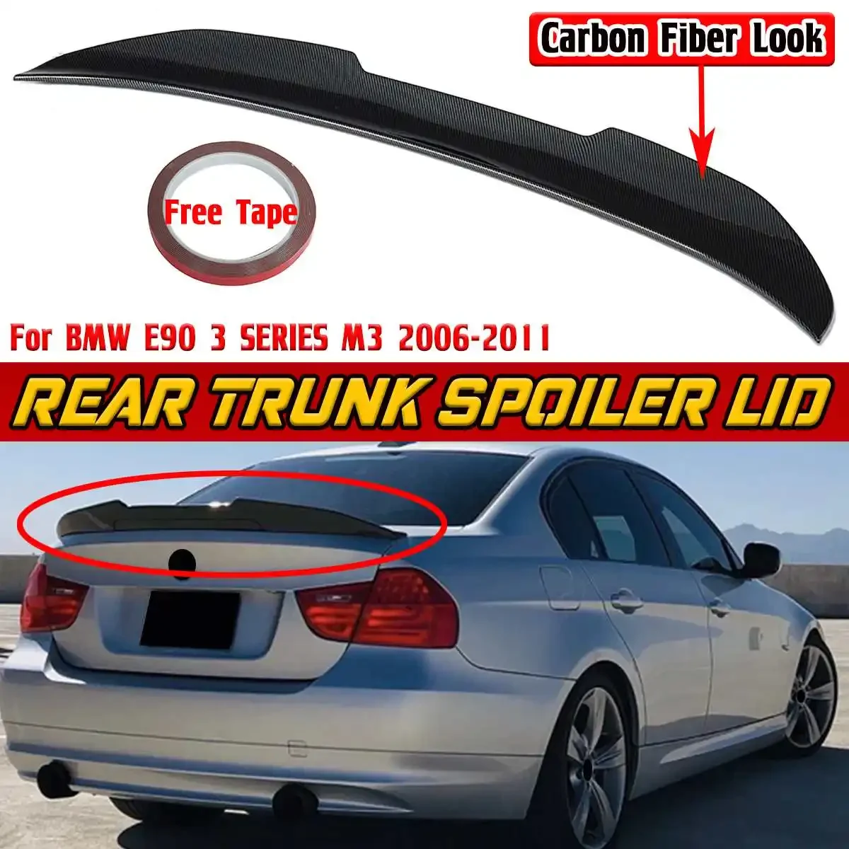 Спойлер для заднего багажника BMW E90 3 серии M3 2006-2011, черный/углеродное волокно
Спойлер для заднего багажника BMW E90 3 серии M3 2006-2011, черный/углеродное волокно