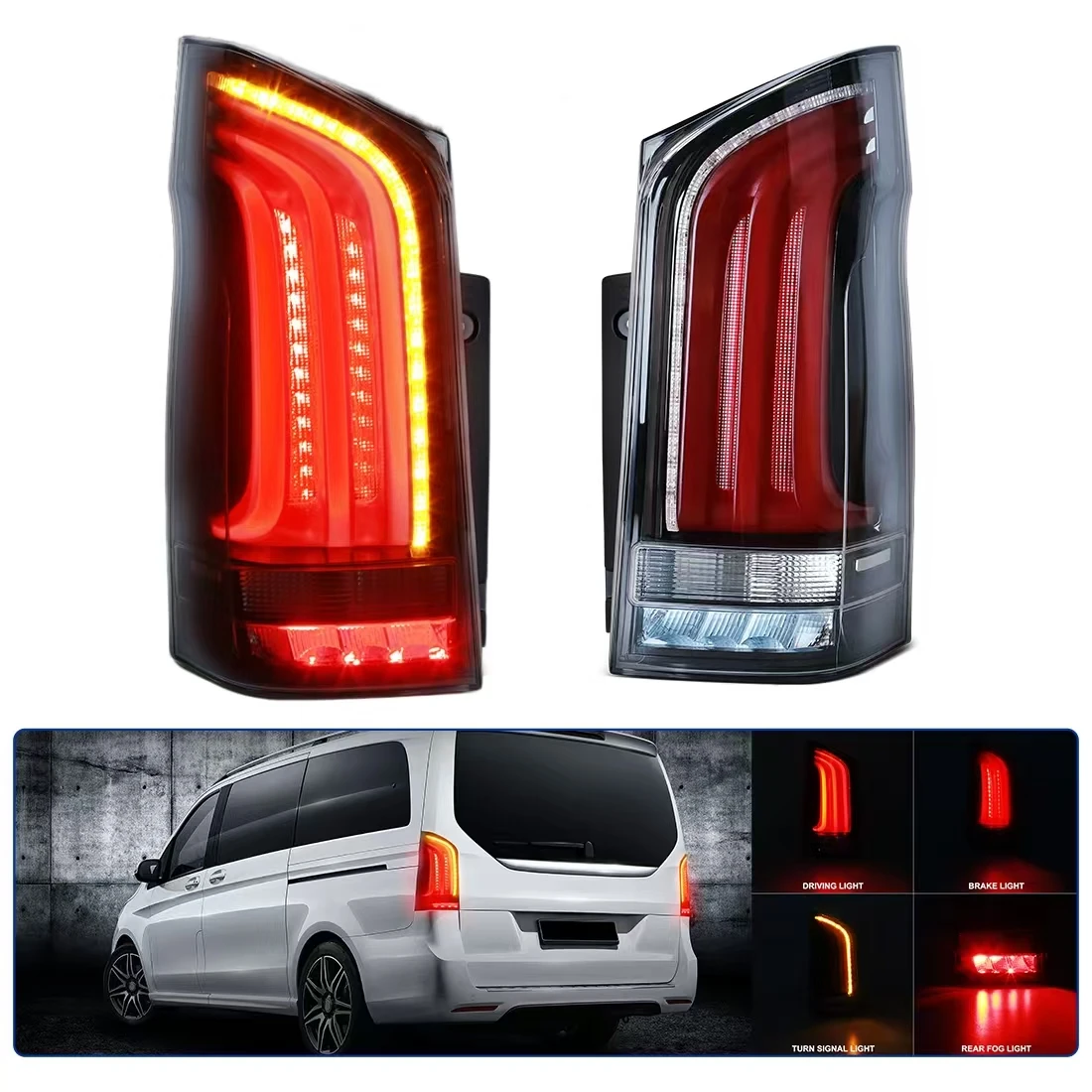 LED Tail Lamp Assembly For Mercedes Benz Vito V220D V250 V260 V300 W447 2016-2023 Rear Brake Reverse Light Turn Signal Taillamp
LED Tail Lamp Assembly For Mercedes Benz Vito V220D V250 V260 V300 W447 2016-2023 Rear Brake Reverse Light Turn Signal Taillamp