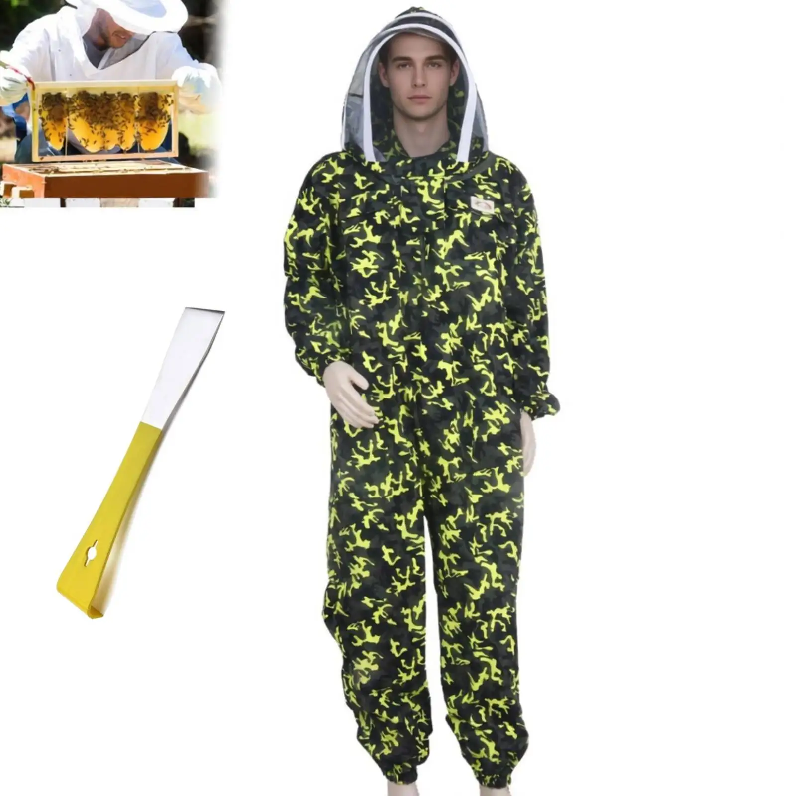 2-in-1 Beekeeping Supplies Kit Beekeeper's Suit with Hive Tool Full Body Beekeeping Clothing with Fencing Viel Beekeeping Tools
2-in-1 Beekeeping Supplies Kit Beekeeper's Suit with Hive Tool Full Body Beekeeping Clothing with Fencing Viel Beekeeping Tools