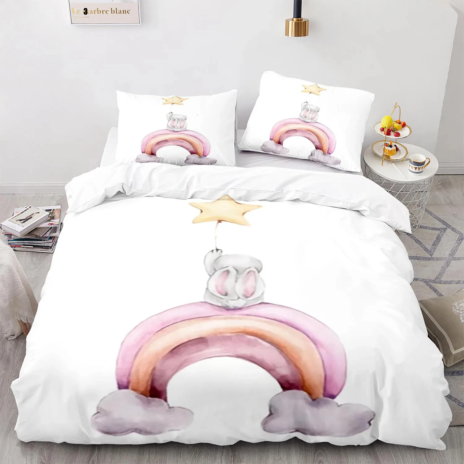Rainbow Bunny Bedding Set Single Twin Full Queen King Size Kawaii Girl Bed Set Aldult Kid Bedroom Duvetcover Sets 3D Print
Rainbow Bunny Bedding Set Single Twin Full Queen King Size Kawaii Girl Bed Set Aldult Kid Bedroom Duvetcover Sets 3D Print