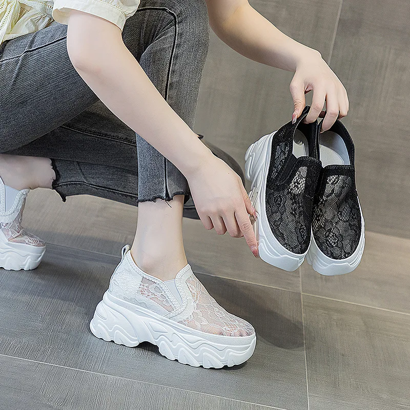 9cm New Arrial Lazy Slip-on Women's Loafers with Lace Mesh and Waterproof Platform
9cm New Arrial Lazy Slip-on Women's Loafers with Lace Mesh and Waterproof Platform