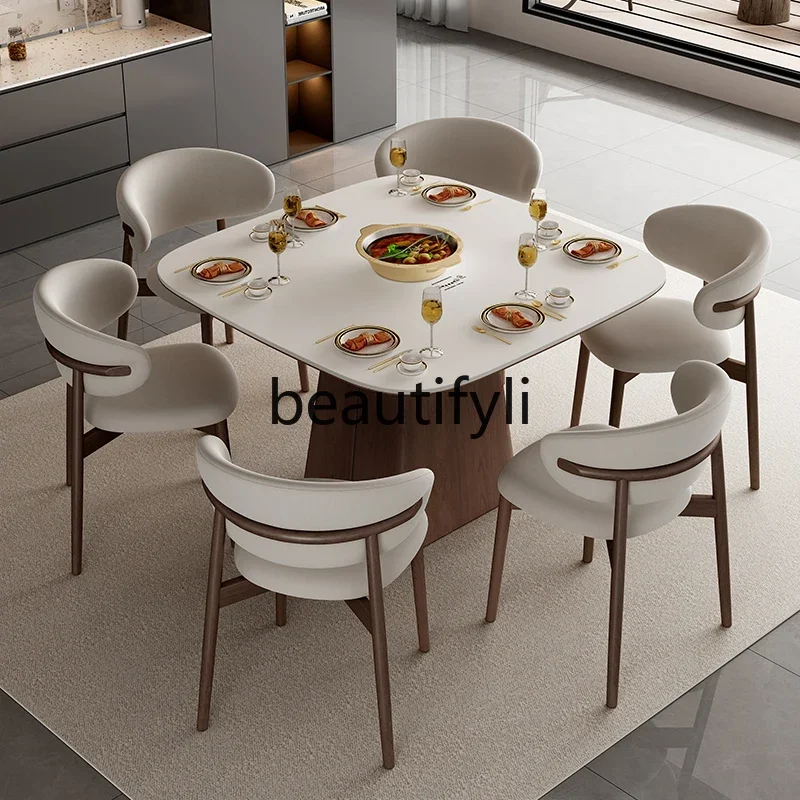 Household hot pot round dining table modern induction cooker round dining table and chair combination
Household hot pot round dining table modern induction cooker round dining table and chair combination