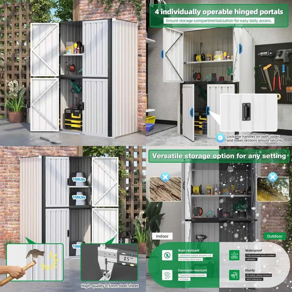 Водонепроницаемый уличный металлический шкаф для хранения с полками, большой вертикальный запираемый шкаф для наружного использования, устойчивый к атмосферным воздействиям шкаф для хранения
Водонепроницаемый уличный металлический шкаф для хранения с полками, большой вертикальный запираемый шкаф для наружного использования, устойчивый к атмосферным воздействиям шкаф для хранения