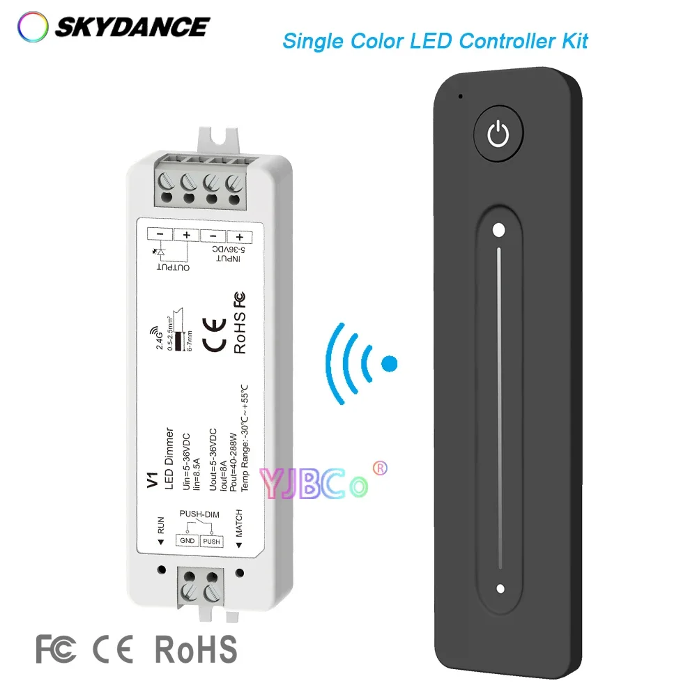 RF 2.4G Remote Dimmer Kit V1 Single Color LED Strip Controller set monochrome Dimming Switch for single color strip
RF 2.4G Remote Dimmer Kit V1 Single Color LED Strip Controller set monochrome Dimming Switch for single color strip