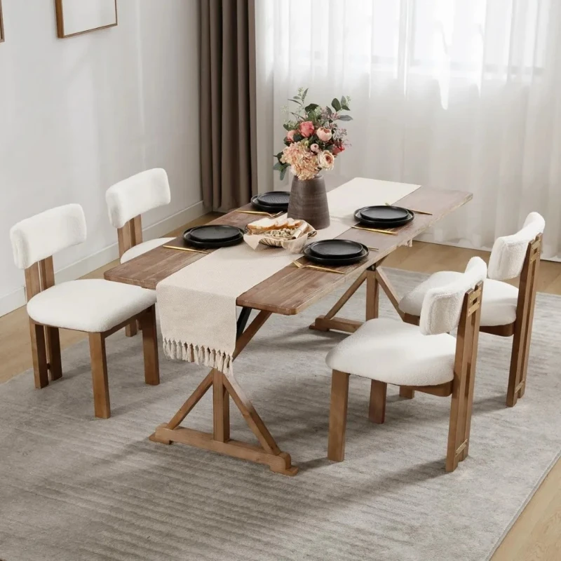 Boucle Wooden Dining Chairs Set of 4, Modern Farmhouse Dining Room Kitchen Chairs with Curved Backrest Natural Wood Legs,
Boucle Wooden Dining Chairs Set of 4, Modern Farmhouse Dining Room Kitchen Chairs with Curved Backrest Natural Wood Legs,