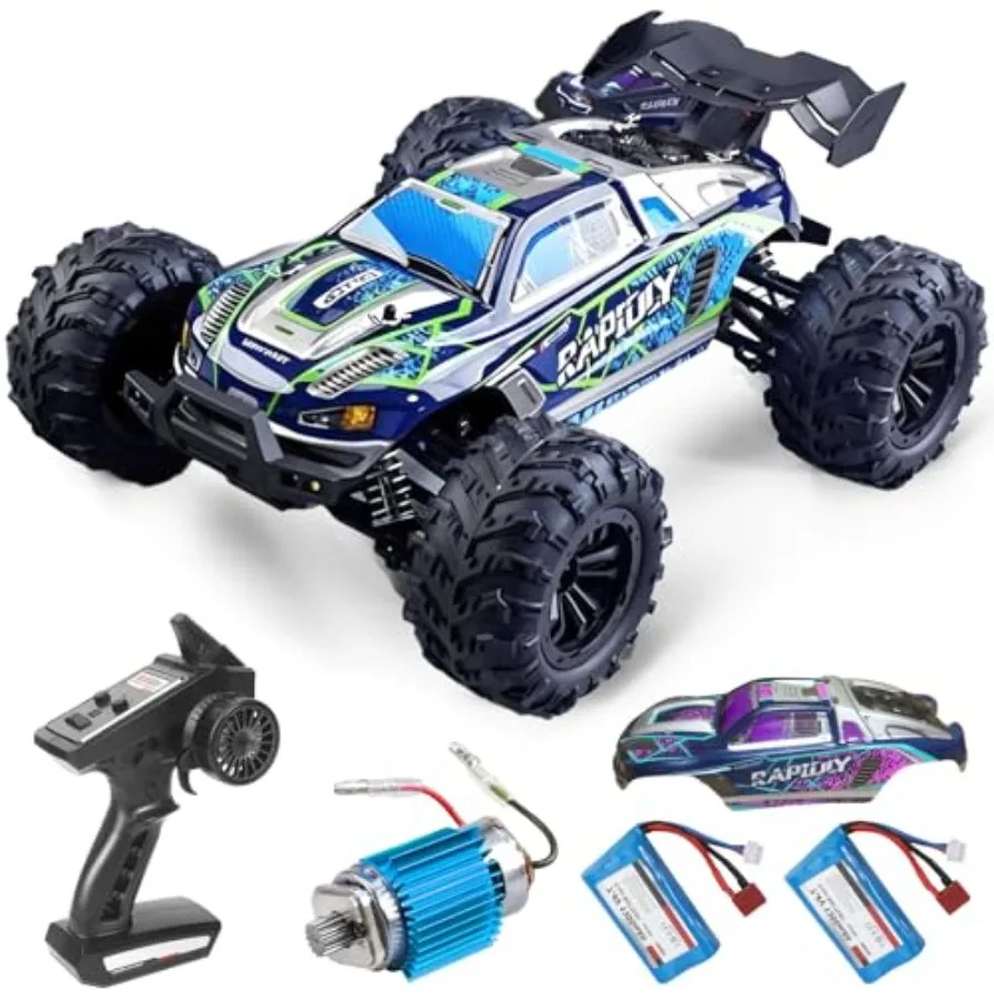 RC car for adults 1:16 scale carbon brush motor black 25+ MPH high speed 4WD waterproof off-road all-terrain truck with 2 batte
RC car for adults 1:16 scale carbon brush motor black 25+ MPH high speed 4WD waterproof off-road all-terrain truck with 2 batte