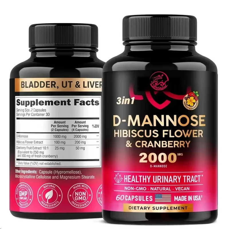 D-mannose 2000mg -3-in-1 Bladder, Liver, and Digestive Support Cranberry and Hibiscus Suitable for Men and Women 60 Capsules
D-mannose 2000mg -3-in-1 Bladder, Liver, and Digestive Support Cranberry and Hibiscus Suitable for Men and Women 60 Capsules