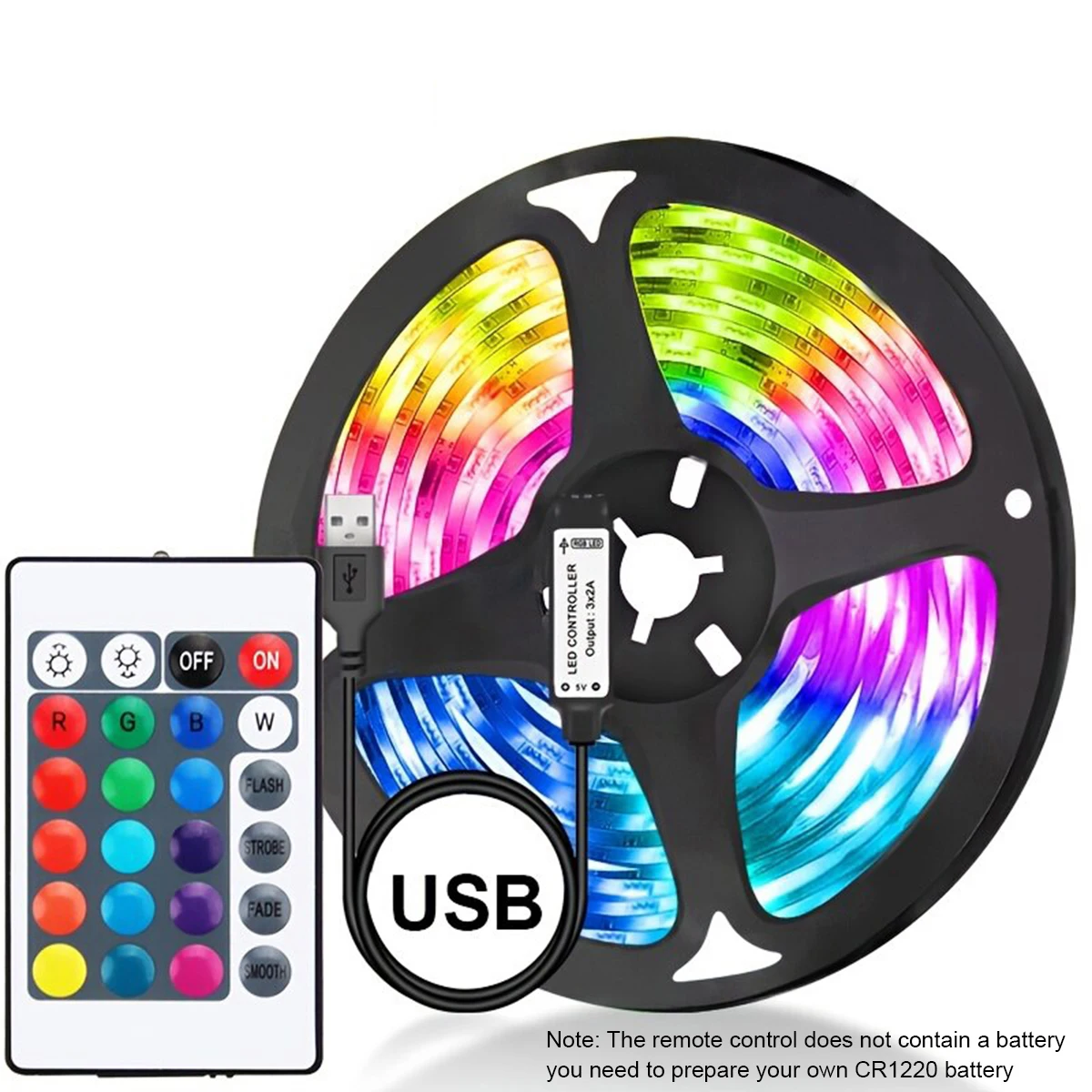 Светодиодная лента 5050, меняющая цвет, USB, RGB, светодиодные гибкие лампы с 24 клавишами для детской, спальни, комнаты, домашней подсветки
Светодиодная лента 5050, меняющая цвет, USB, RGB, светодиодные гибкие лампы с 24 клавишами для детской, спальни, комнаты, домашней подсветки