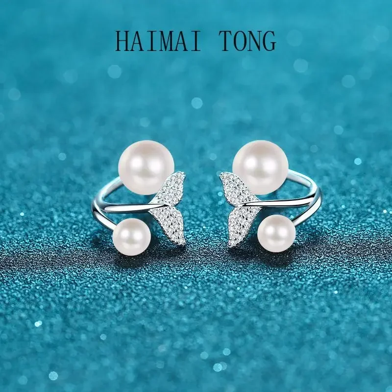 HAIMAITONG Female earrings Mermaid tail Two wear earrings Freshwater pearl pt950 platinum Moissanite earrings
HAIMAITONG Female earrings Mermaid tail Two wear earrings Freshwater pearl pt950 platinum Moissanite earrings