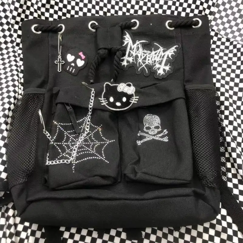 Женский рюкзак Kawaii на шнурке с вышивкой черный мультяшный Harajuku крутая школьная сумка для пары девушек
Женский рюкзак Kawaii на шнурке с вышивкой черный мультяшный Harajuku крутая школьная сумка для пары девушек