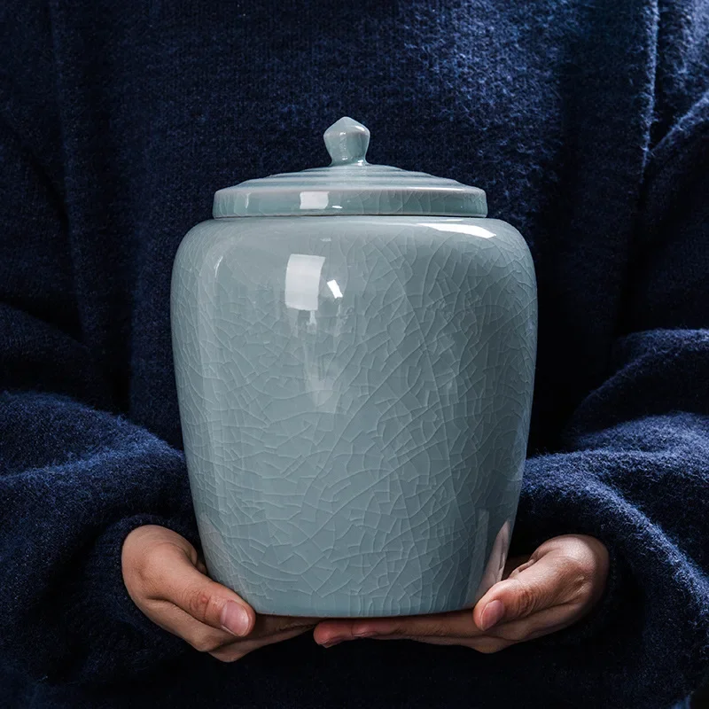 Crack Ceramic Storage Jar Decoration Sealed Moisture-proof Tea Tin Crafts Ornaments
Crack Ceramic Storage Jar Decoration Sealed Moisture-proof Tea Tin Crafts Ornaments