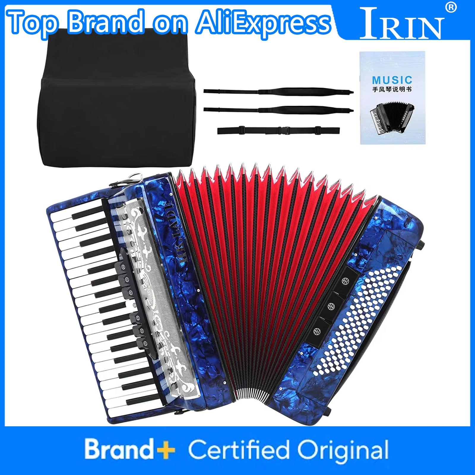 HK·LADE Bayan Accordion 37 Keys 96 Bass Keyboard-tuned Professional Piano Musical Accordion with Straps Blackpack Accessories
HK·LADE Bayan Accordion 37 Keys 96 Bass Keyboard-tuned Professional Piano Musical Accordion with Straps Blackpack Accessories