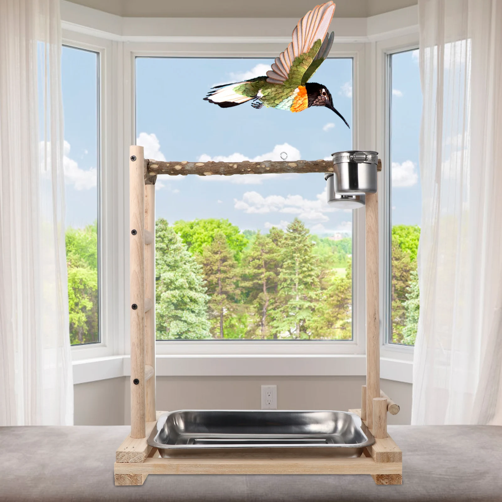 Stainless Steel Parrots Feeding Rack Food Box Wooden Bowl Feeder Pet Parrots Ladder Gym Stand Durable Healthy Cage Toys
Stainless Steel Parrots Feeding Rack Food Box Wooden Bowl Feeder Pet Parrots Ladder Gym Stand Durable Healthy Cage Toys