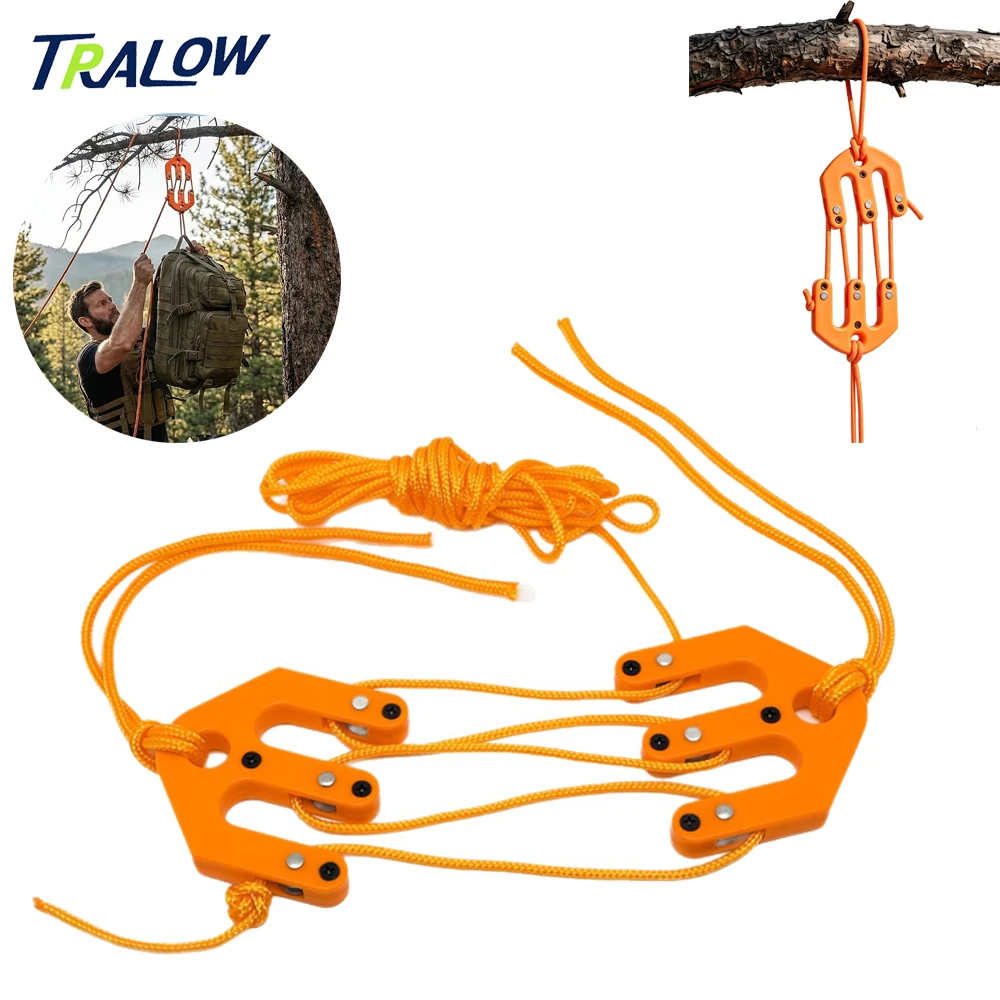 TRALOW Ultra-Light Portable Hunting Hoist,Hunting Pulley Group, Pulley System Tackle Pulley System for Outdoor Hunting&Camping
TRALOW Ultra-Light Portable Hunting Hoist,Hunting Pulley Group, Pulley System Tackle Pulley System for Outdoor Hunting&Camping