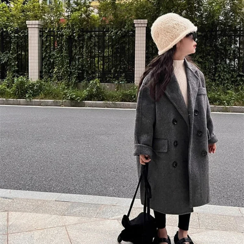 Girls Woolen Coat Overcoat Jacket Windbreak Outerwear 2024 Gray Thicken Winter Warm Snowsuits Christmas Gift Children's Clothing
Girls Woolen Coat Overcoat Jacket Windbreak Outerwear 2024 Gray Thicken Winter Warm Snowsuits Christmas Gift Children's Clothing
