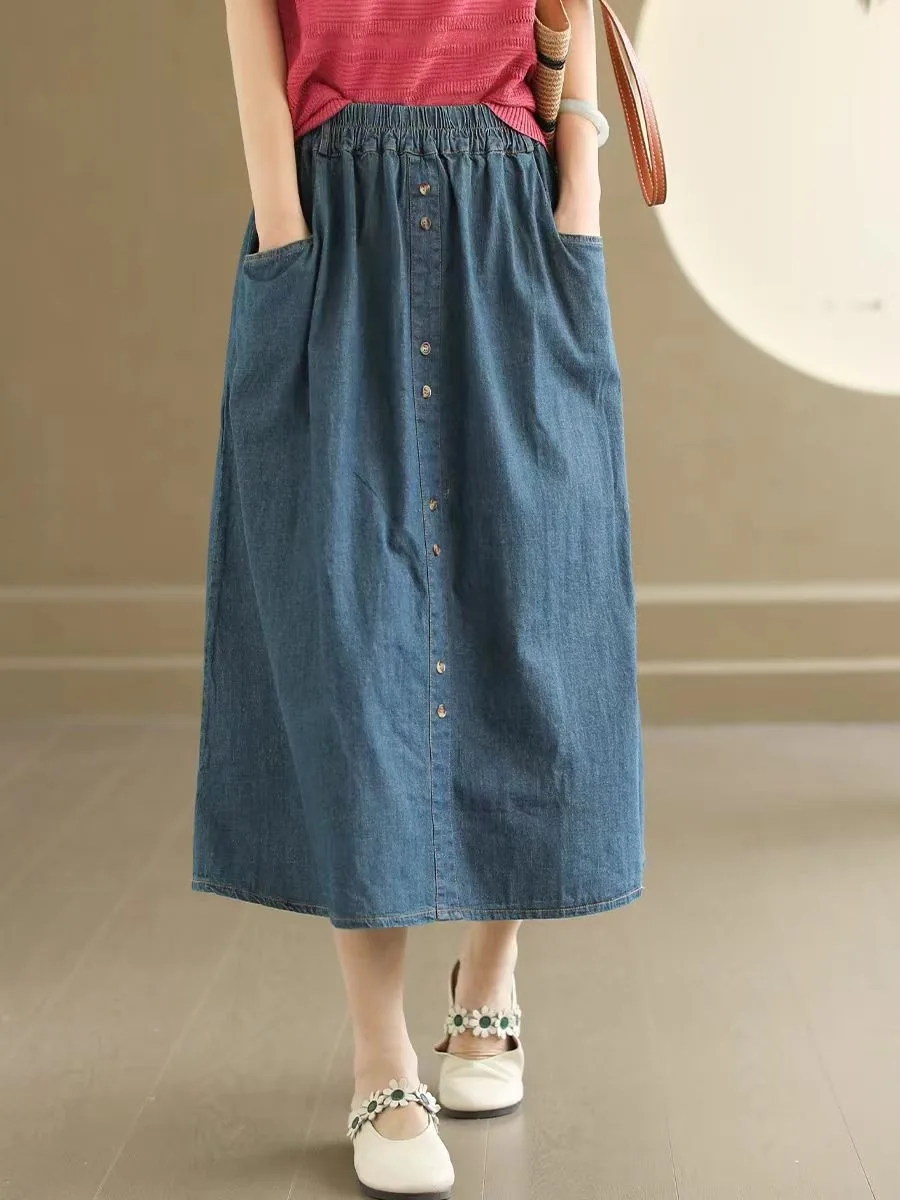 Отбеленная джинсовая юбка в стиле ретро с талией, женская летняя юбка больших размеров со свободной талией, прямая юбка трапециевидной формы, смесь хлопка, миди с высокой талией
Отбеленная джинсовая юбка в стиле ретро с талией, женская летняя юбка больших размеров со свободной талией, прямая юбка трапециевидной формы, смесь хлопка, миди с высокой талией