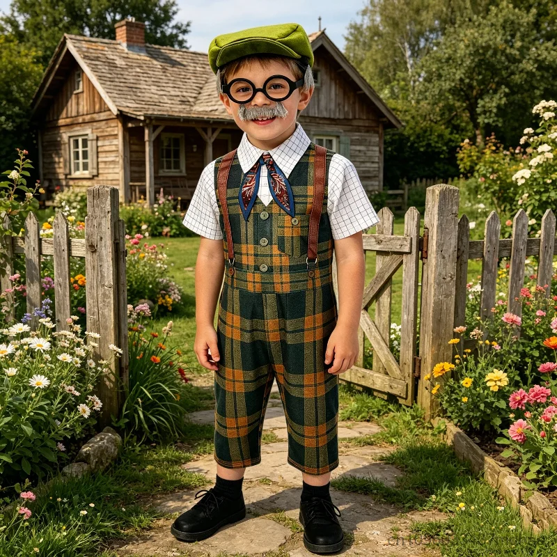 Enfant Grandpa Cosplay Costumes Family Gathering Retro Style Dress Up Holiday Party Junge Role Playing Jumpsuit with Hat Outfit
Enfant Grandpa Cosplay Costumes Family Gathering Retro Style Dress Up Holiday Party Junge Role Playing Jumpsuit with Hat Outfit