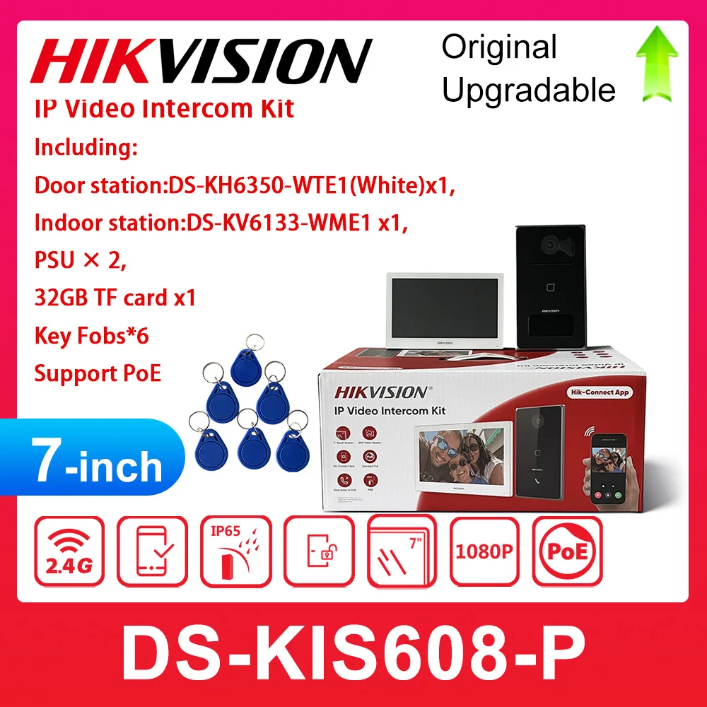 HIKVISION DS-KIS608-P Комплект IP-видеодомофонаБагатоязычный POE включает DS-KV6133-WME1 и DS-KH6350-WTE1 Белый Hik-Connect Control
HIKVISION DS-KIS608-P Комплект IP-видеодомофонаБагатоязычный POE включает DS-KV6133-WME1 и DS-KH6350-WTE1 Белый Hik-Connect Control