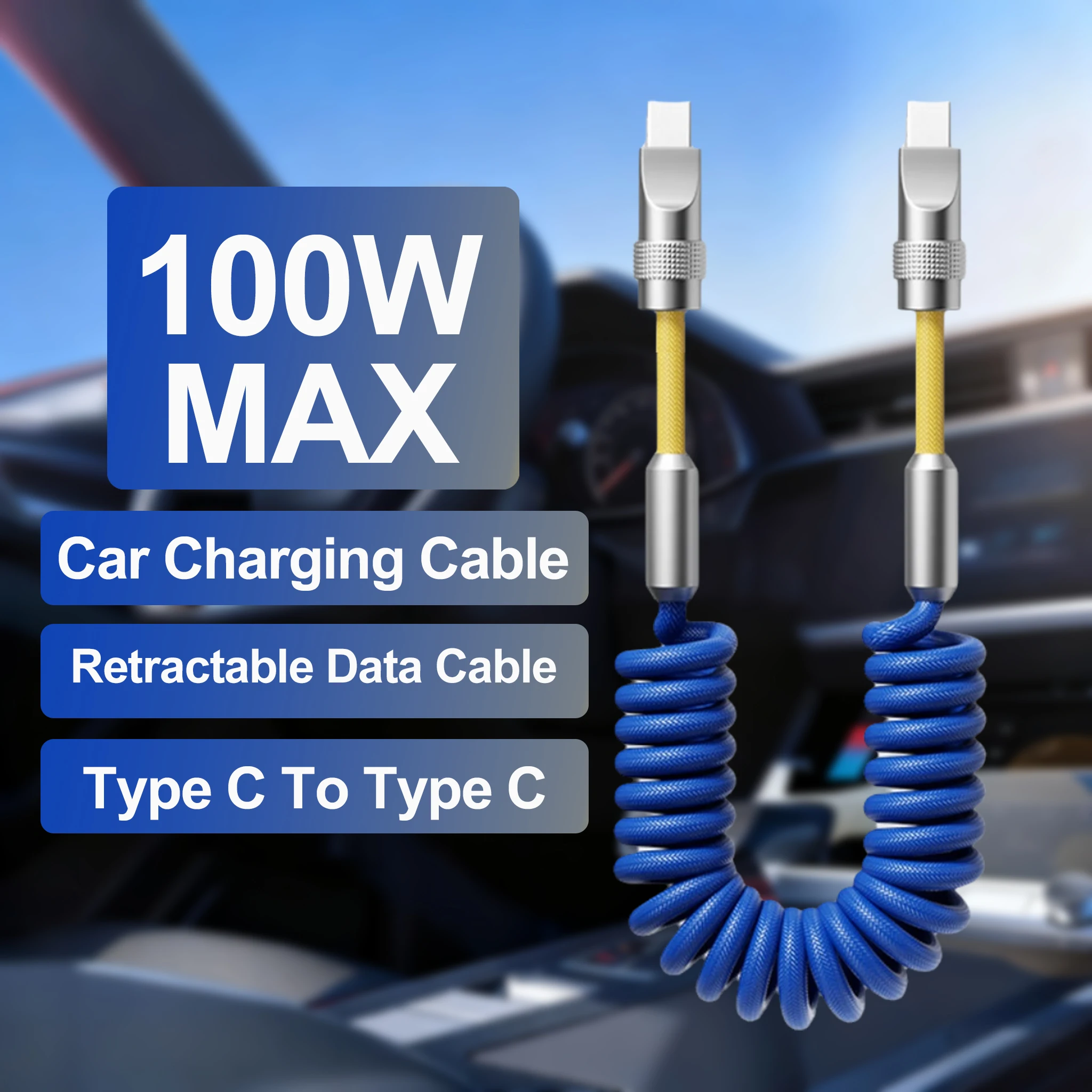 100W Spring Digital Charging Cable Retractable USB Type C Super Fast Charging Transfer Cable for iPhone Samsung Xiaomi Carplay
100W Spring Digital Charging Cable Retractable USB Type C Super Fast Charging Transfer Cable for iPhone Samsung Xiaomi Carplay