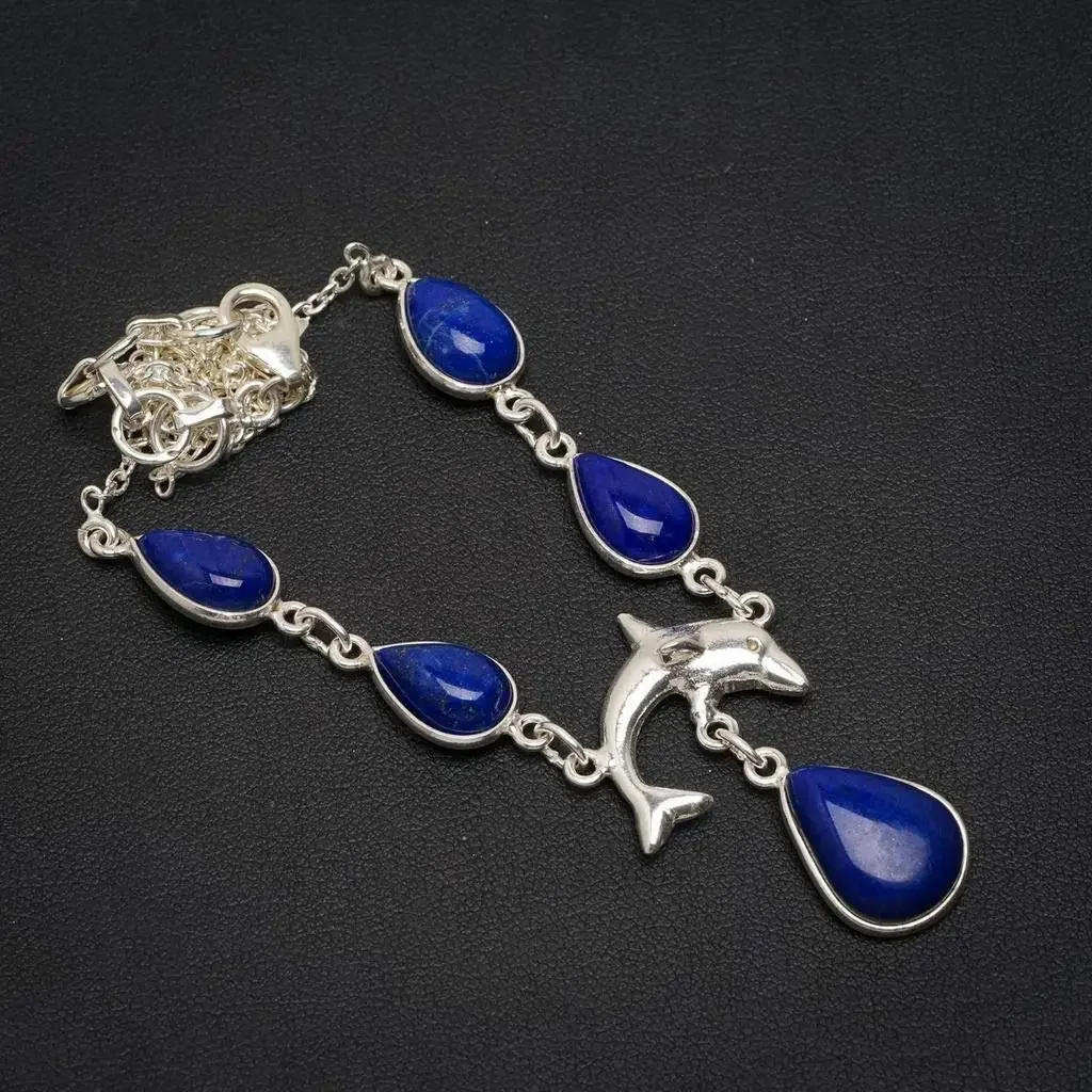 Hesy® Natural Lapis Lazuli Handmade Unique 925 Sterling Silver Necklace 16.5+1.5" A3177
Hesy® Natural Lapis Lazuli Handmade Unique 925 Sterling Silver Necklace 16.5+1.5" A3177