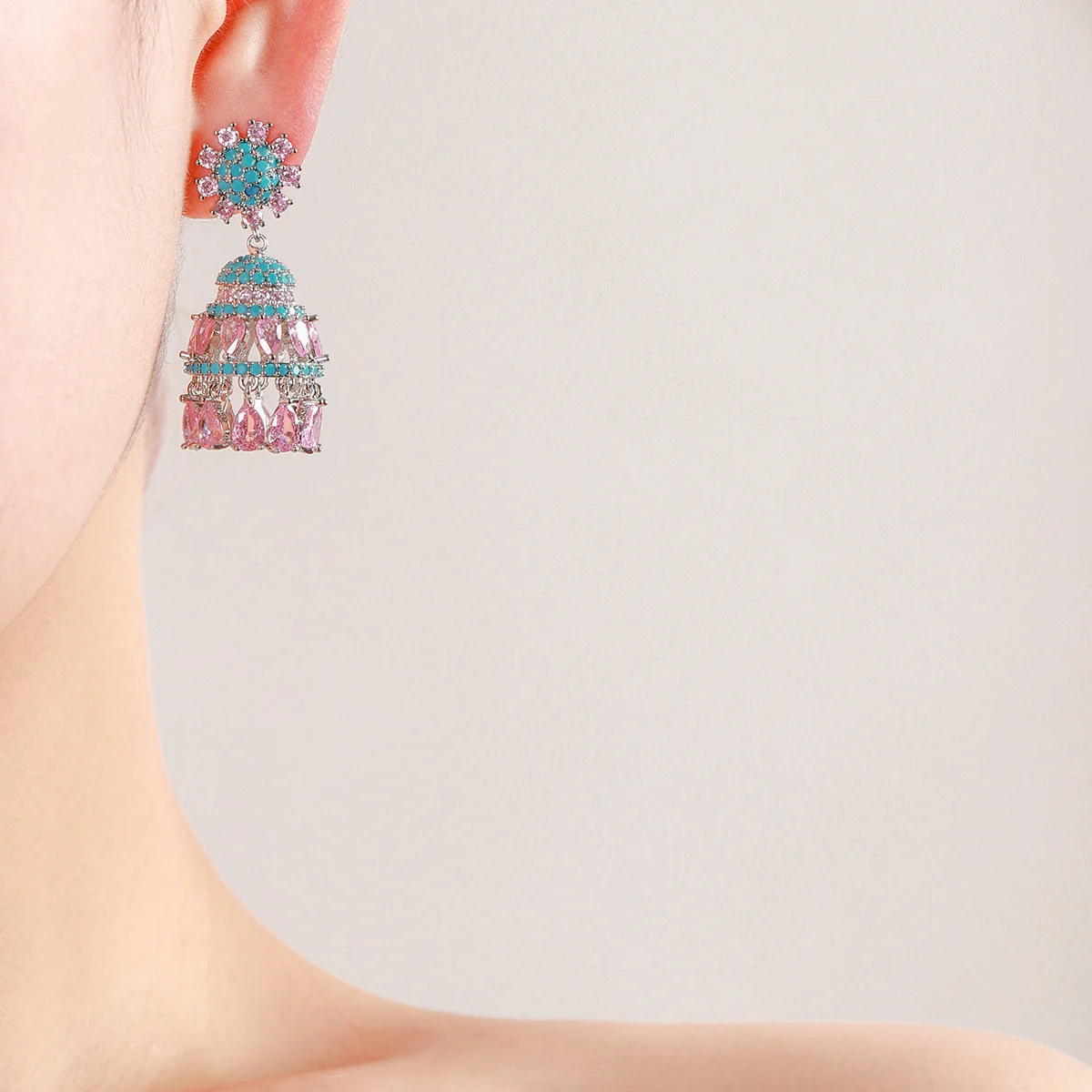 925 Silver Needle Luxury Multicolor Gemstone Jhumka Drop Earrings, Boho Ethnic Statement Jewelry Gift for Women
925 Silver Needle Luxury Multicolor Gemstone Jhumka Drop Earrings, Boho Ethnic Statement Jewelry Gift for Women