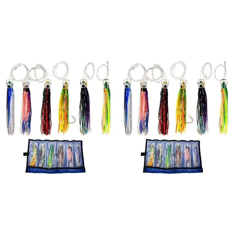 XSXS-2 Set Of 12Pcs 6.5Inch Trolling Skirt Lures Marlin Tuna Big Game Octopus Fishing Lures Ocean Boat Trolling Fishing Lures
XSXS-2 Set Of 12Pcs 6.5Inch Trolling Skirt Lures Marlin Tuna Big Game Octopus Fishing Lures Ocean Boat Trolling Fishing Lures