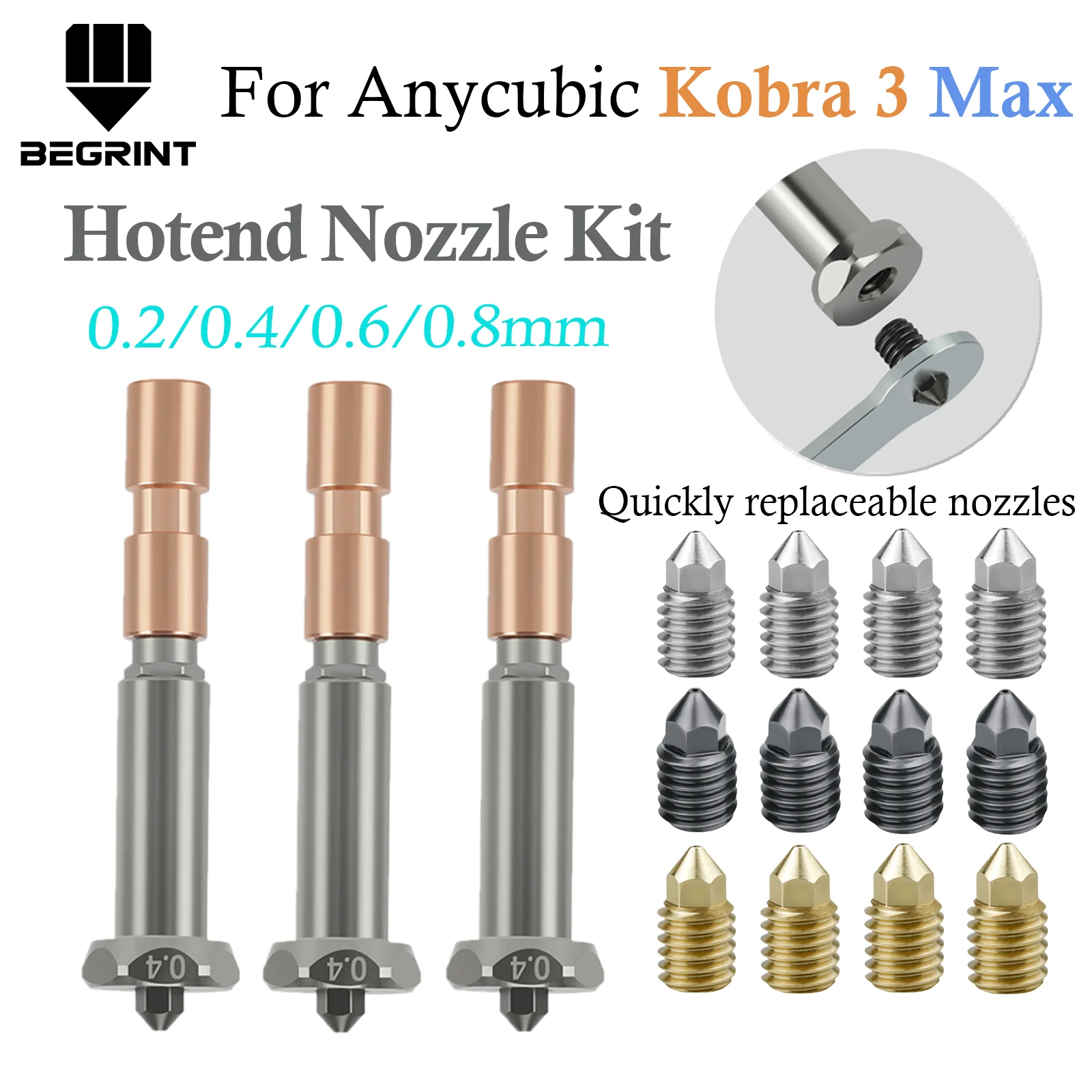 Насадка Anycubic Kobra 3 Max, медная, латунь, закаленная сталь, сменная печатающая головка насадки для Anycubic Kobra 3 Max, комбинированные аксессуары
Насадка Anycubic Kobra 3 Max, медная, латунь, закаленная сталь, сменная печатающая головка насадки для Anycubic Kobra 3 Max, комбинированные аксессуары