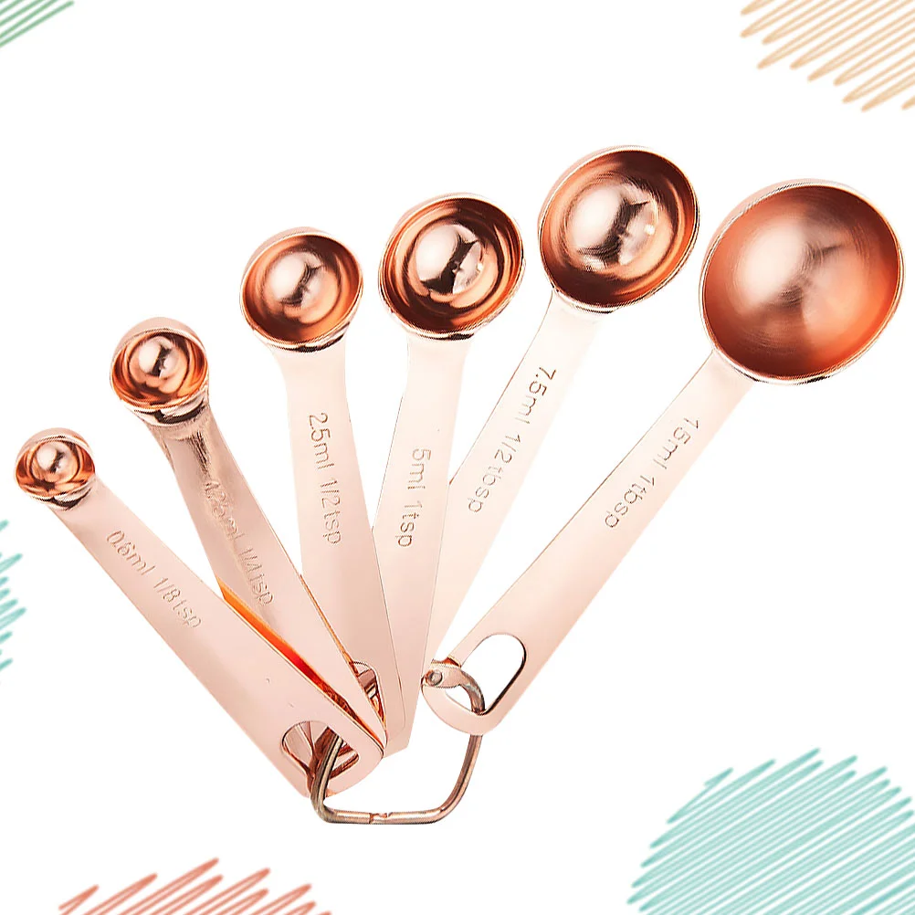 6Pcs Measuring Spoons Set Stainless Steel Kitchen Gadget Baking Supplies Measure Cups Kit Golden Anti Corrosion Storage
6Pcs Measuring Spoons Set Stainless Steel Kitchen Gadget Baking Supplies Measure Cups Kit Golden Anti Corrosion Storage