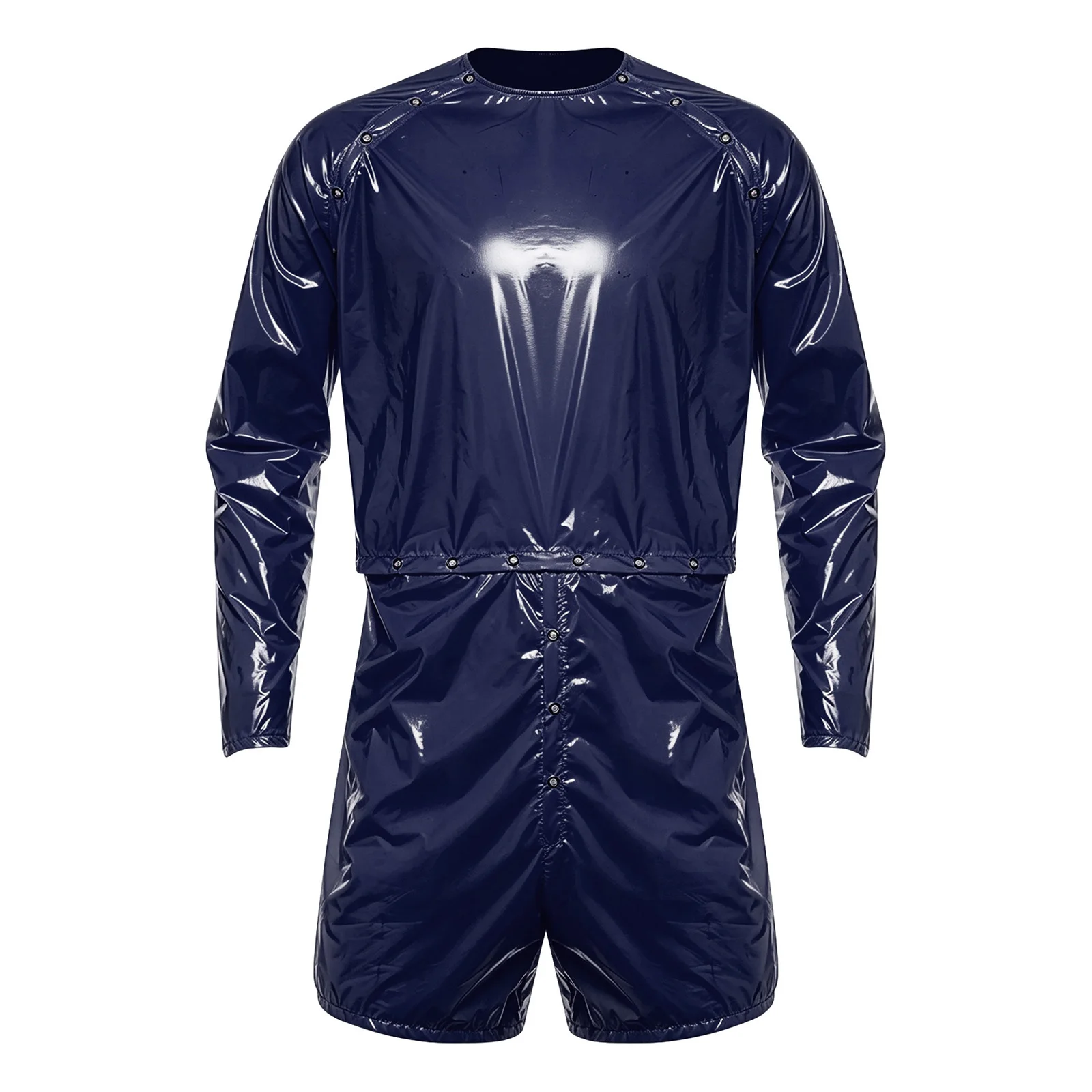 Mens Sauna Sweat Jumpsuit Waterproof Swimwear Buttons at Shoulders Waist Crotch Long Sleeve Detachable Boxer Shorts Bodysuit
Mens Sauna Sweat Jumpsuit Waterproof Swimwear Buttons at Shoulders Waist Crotch Long Sleeve Detachable Boxer Shorts Bodysuit