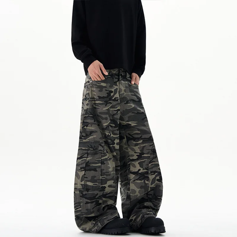 Американский камуфляжный широкий комбинезон в стиле ретро, мужские и женские модные брендовые свободные широкие брюки обратного дизайна
Американский камуфляжный широкий комбинезон в стиле ретро, мужские и женские модные брендовые свободные широкие брюки обратного дизайна