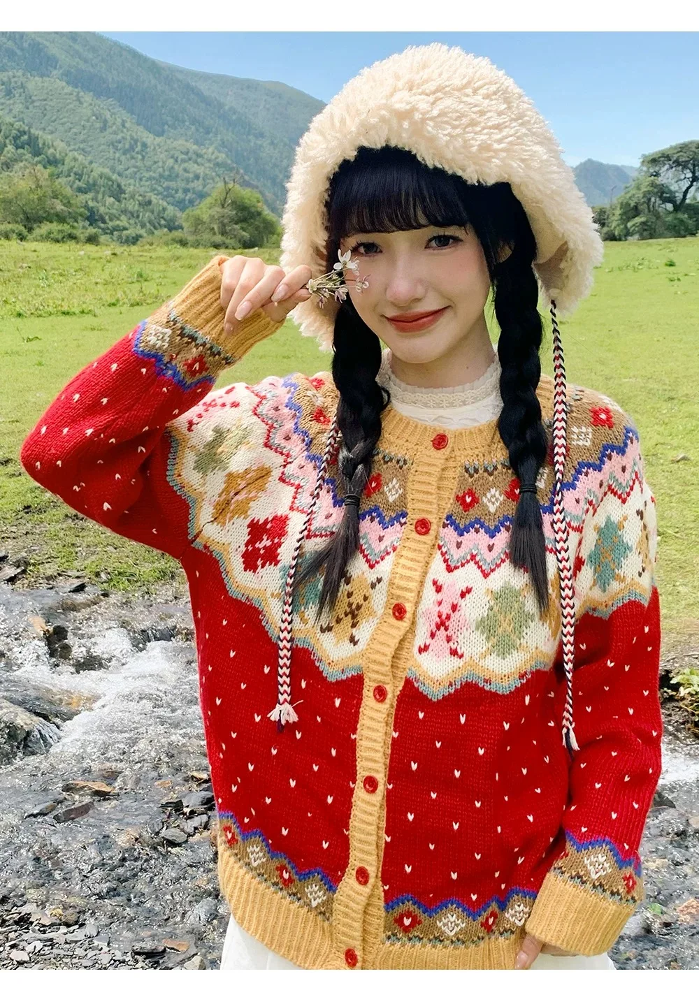 Женский красный рождественский свитер в стиле ретро, новогодний жаккардовый дизайн, свободный вязаный кардиган на осень и зиму
Женский красный рождественский свитер в стиле ретро, новогодний жаккардовый дизайн, свободный вязаный кардиган на осень и зиму