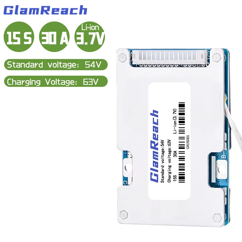 Плата защиты общего порта GlamReach BMS 15S 54V с балансировочной линией и NTC для литий-ионного аккумуляторного блока электрического велосипеда
Плата защиты общего порта GlamReach BMS 15S 54V с балансировочной линией и NTC для литий-ионного аккумуляторного блока электрического велосипеда
