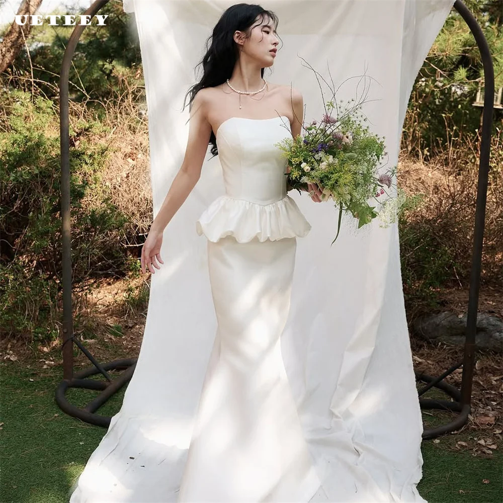 UETEEY Customized Korea Sleeveless Strapless Crepe Mermaid Wedding Dress For Women Pleats Zipper Back Court Train Bridal Gown
UETEEY Customized Korea Sleeveless Strapless Crepe Mermaid Wedding Dress For Women Pleats Zipper Back Court Train Bridal Gown