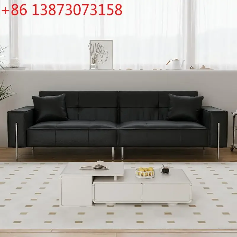 Italian minimalist black office leather sofa modern simple living room small apartment high backrest cat scratching leather sofa
Italian minimalist black office leather sofa modern simple living room small apartment high backrest cat scratching leather sofa