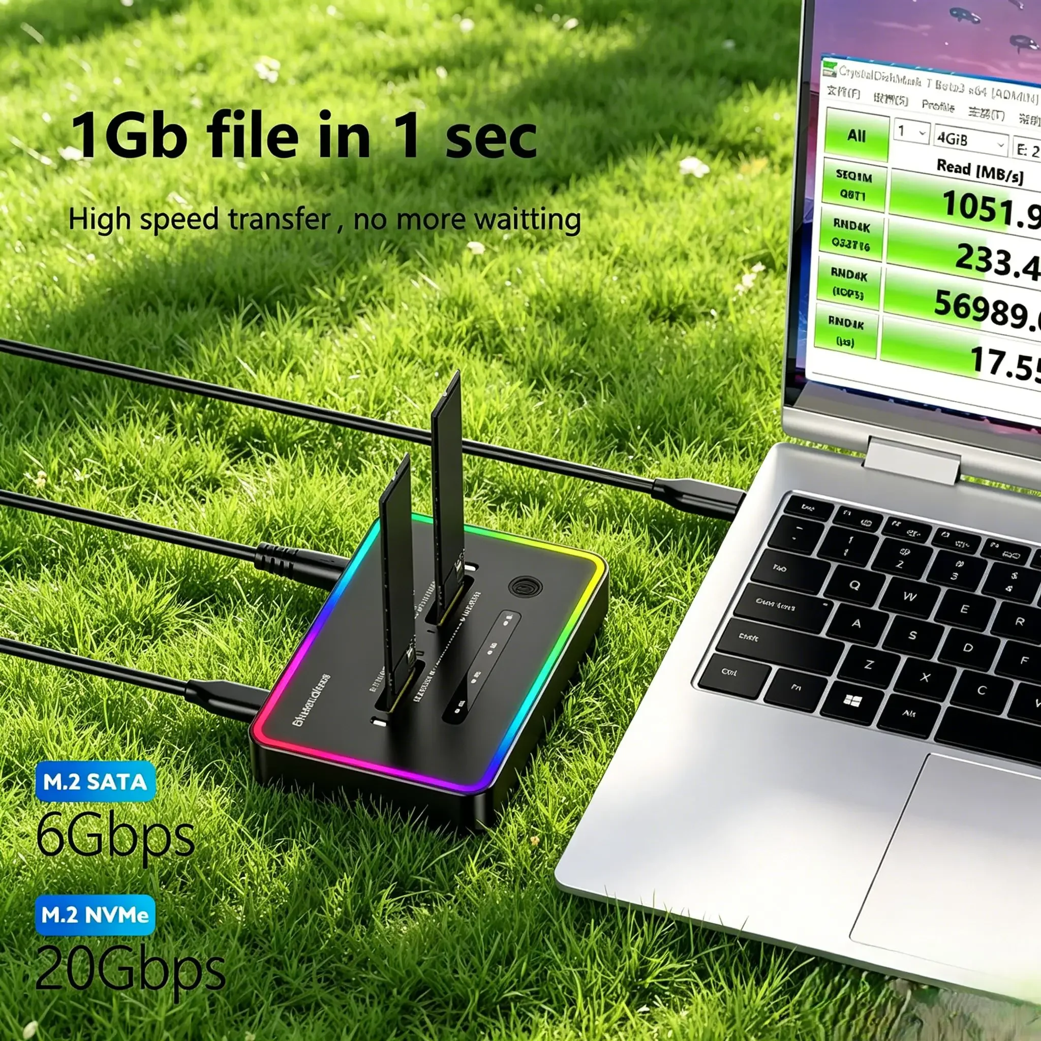 2-Bay M.2 SSD Docking Station, Dual Protocol Offline Clone Enclosure, Type-C 10Gbps Support PCIe NVMe & SATA SSD
2-Bay M.2 SSD Docking Station, Dual Protocol Offline Clone Enclosure, Type-C 10Gbps Support PCIe NVMe & SATA SSD